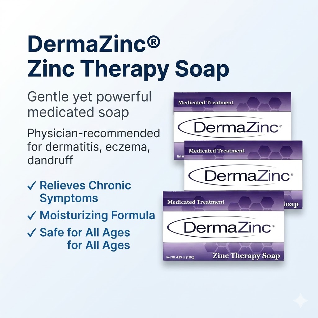 DermaZinc Zinc Therapy Soap Bar - 4.25 oz Pack of 3