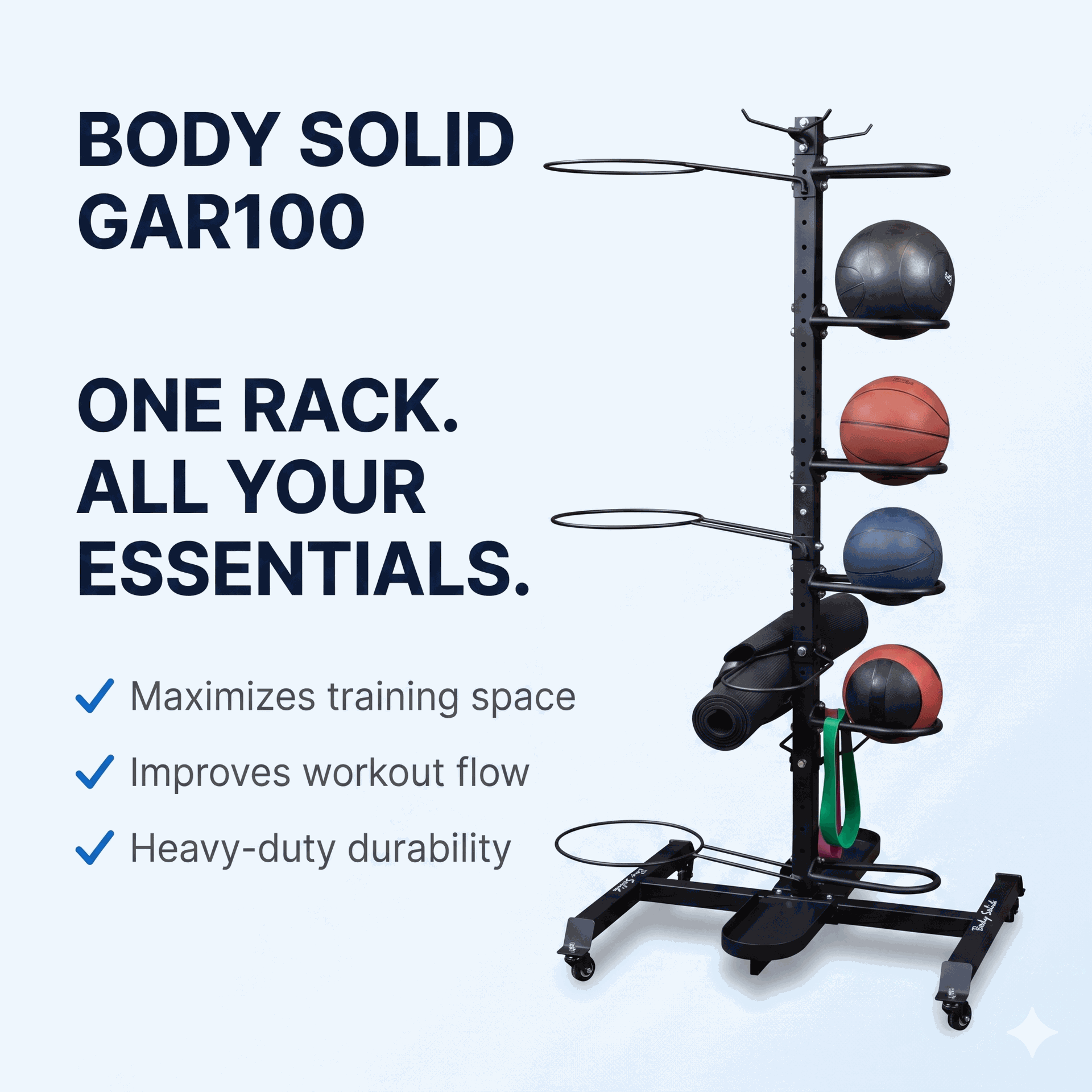 Body-Solid GAR100 Mobile Multi Accessory Rack