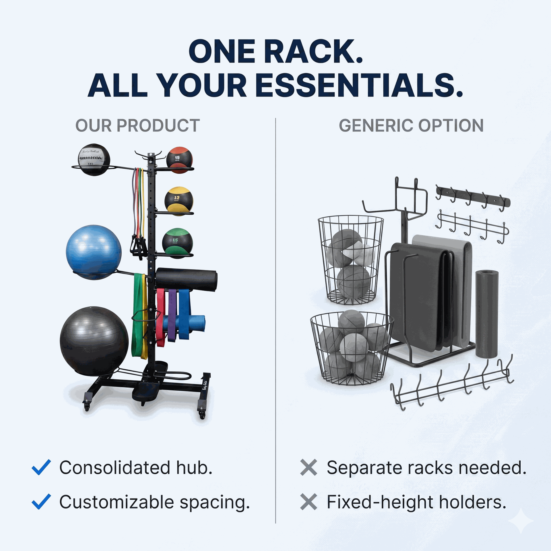 Body-Solid GAR100 Mobile Multi Accessory Rack