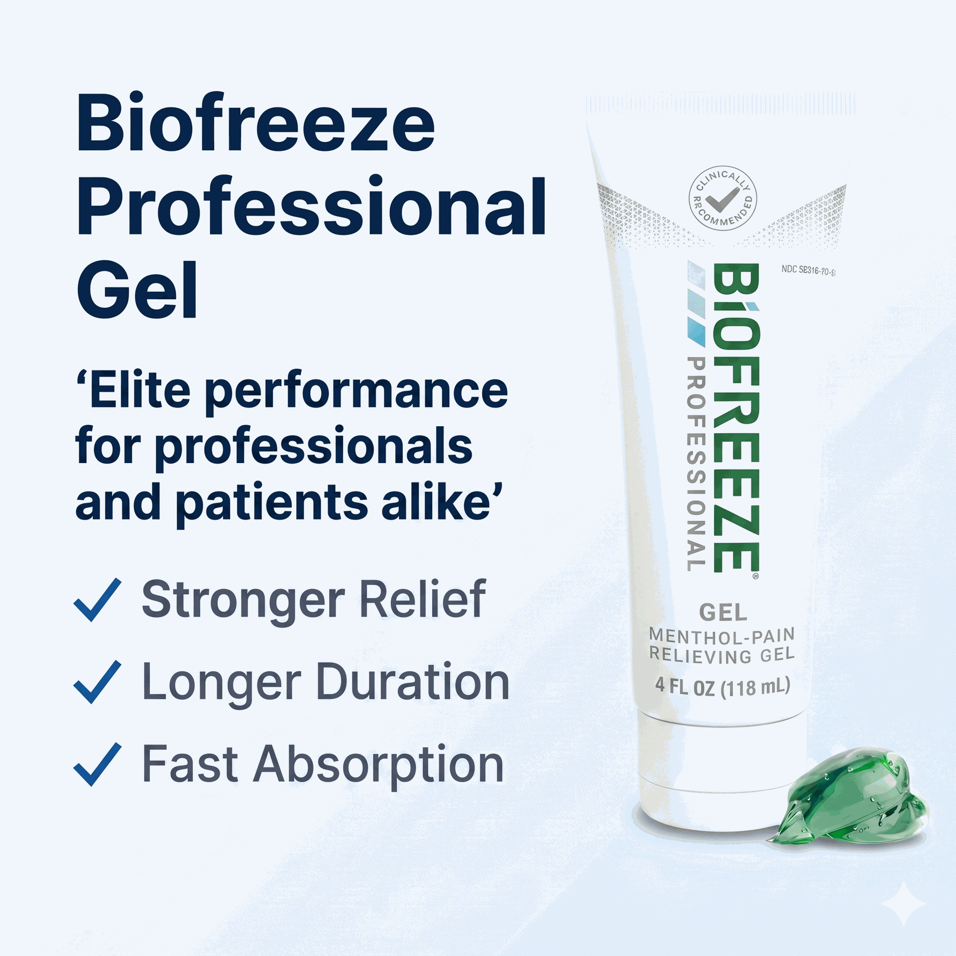 Biofreeze Professional Pain Relief Gel 4 oz Tube