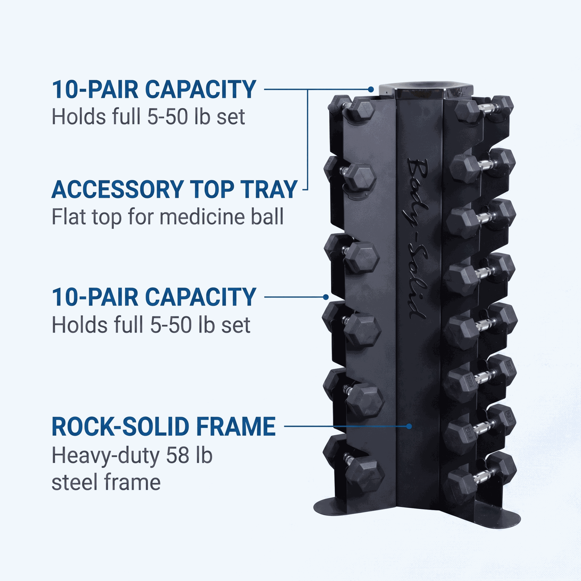 Body-Solid GDR80 Vertical Dumbbell Rack, 10 pairs