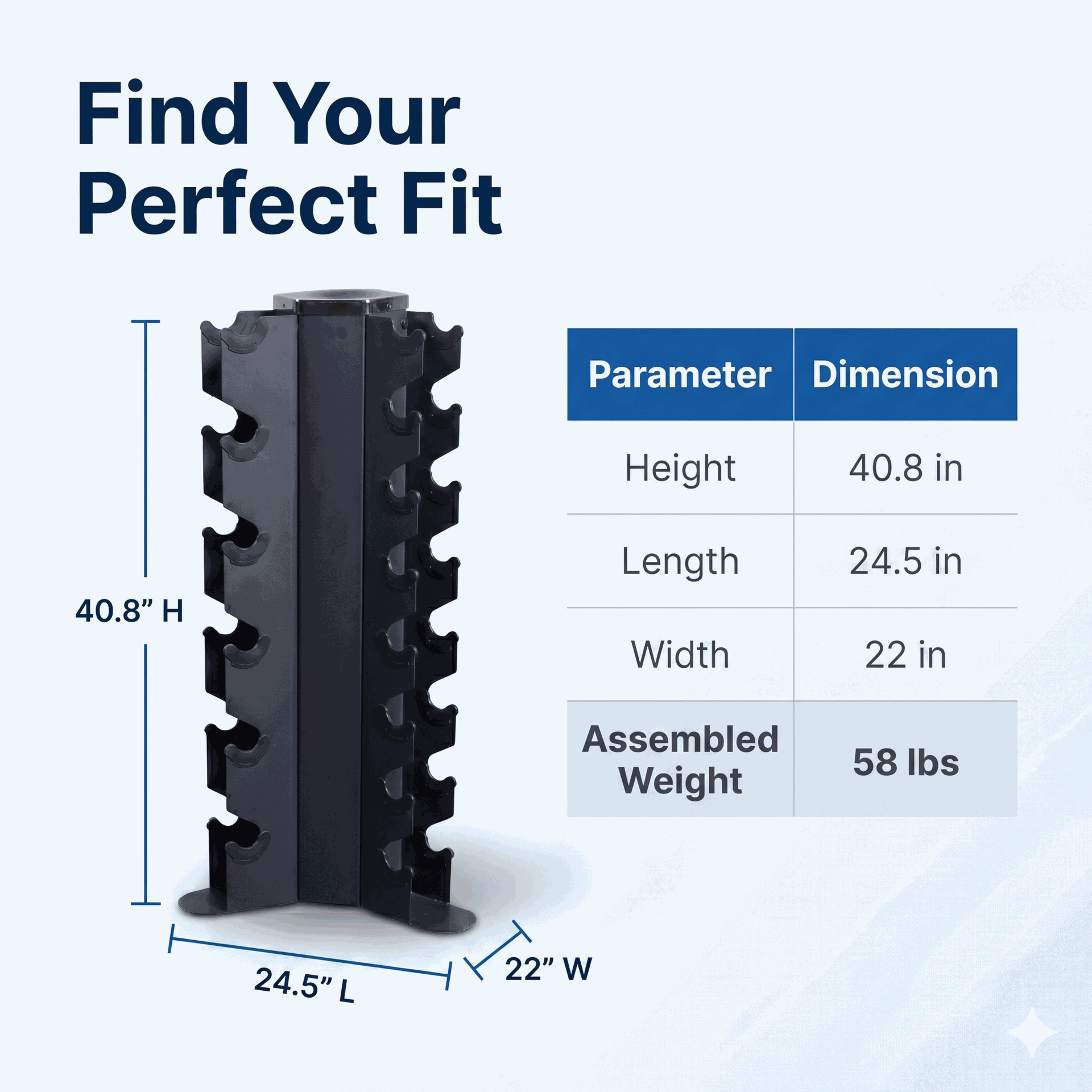 Body-Solid GDR80 Vertical Dumbbell Rack, 10 pairs