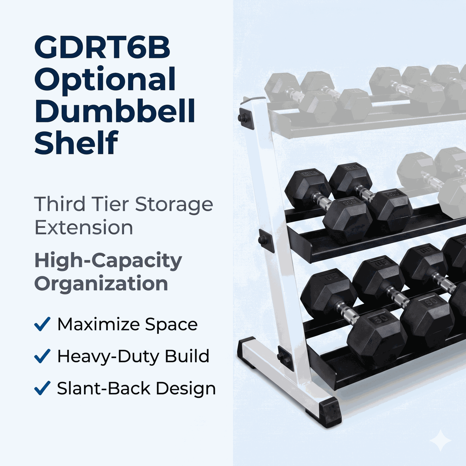 Body-Solid GDRT6B Dumbbell Storage Shelf - BLACK