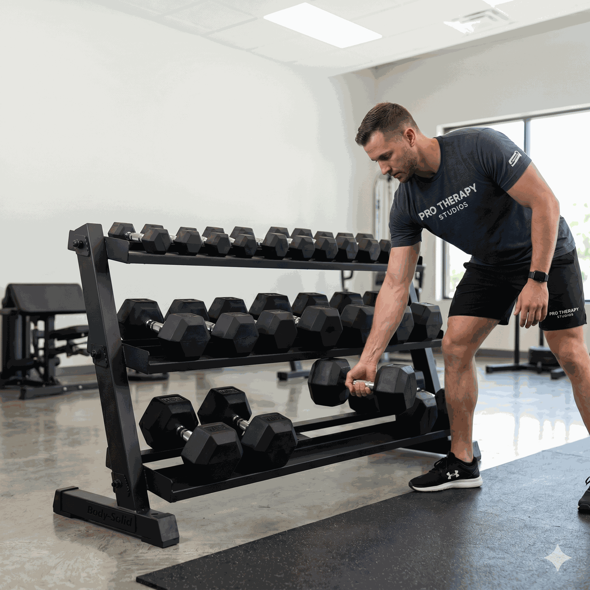 Body-Solid GDRT6B Dumbbell Storage Shelf - BLACK