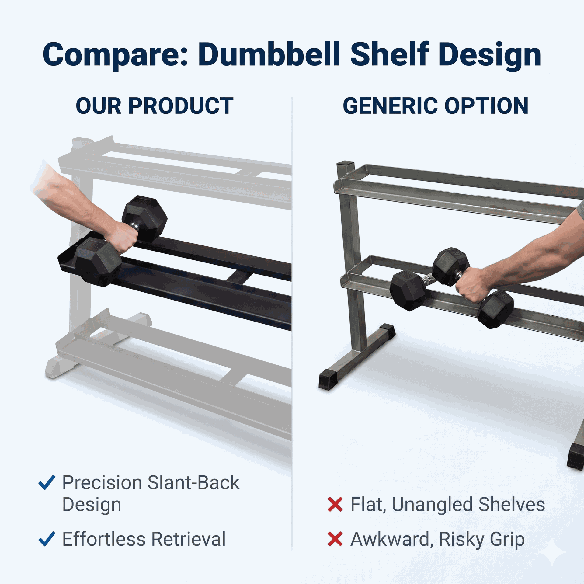 Body-Solid GDRT6B Dumbbell Storage Shelf - BLACK
