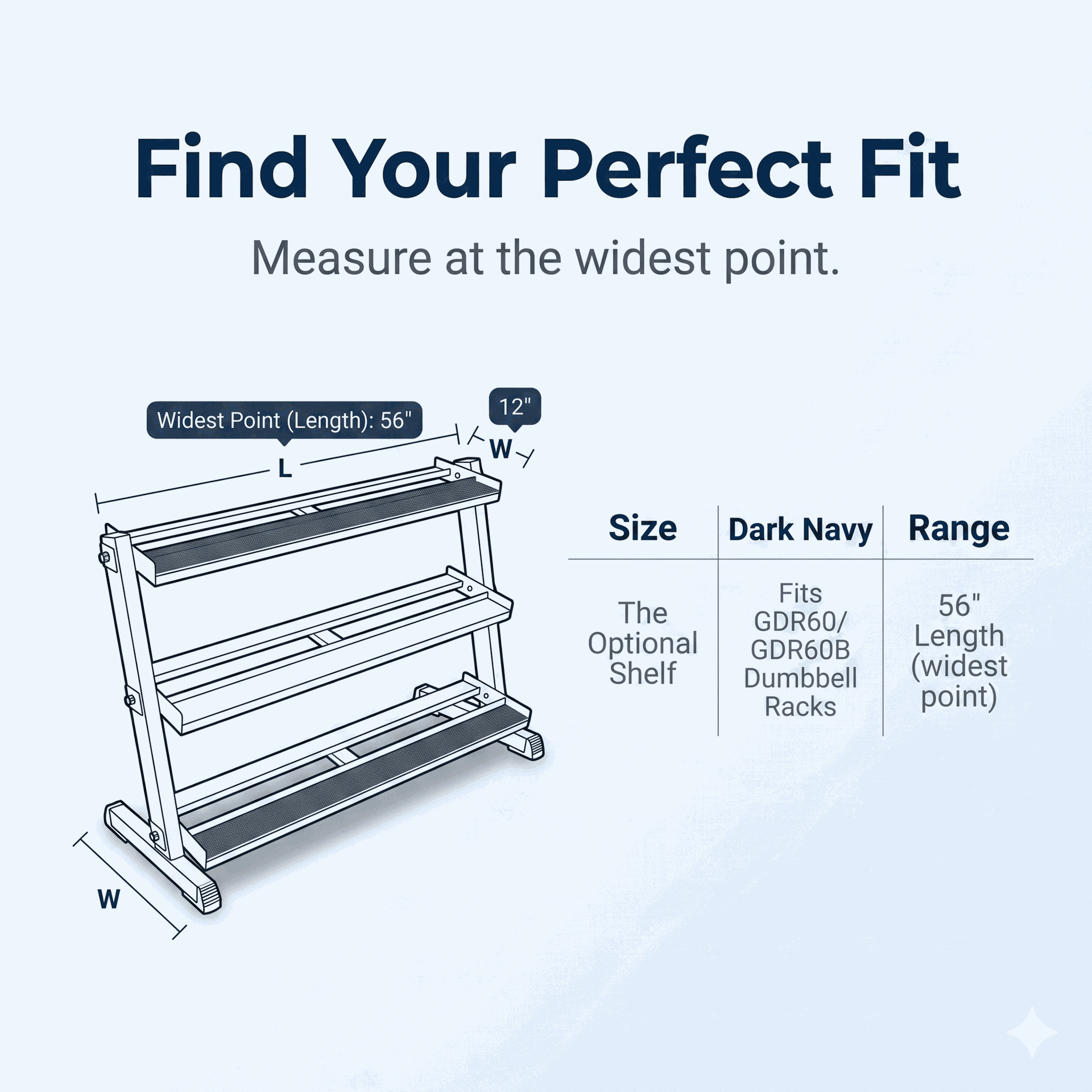 Body-Solid GDRT6B Dumbbell Storage Shelf - BLACK