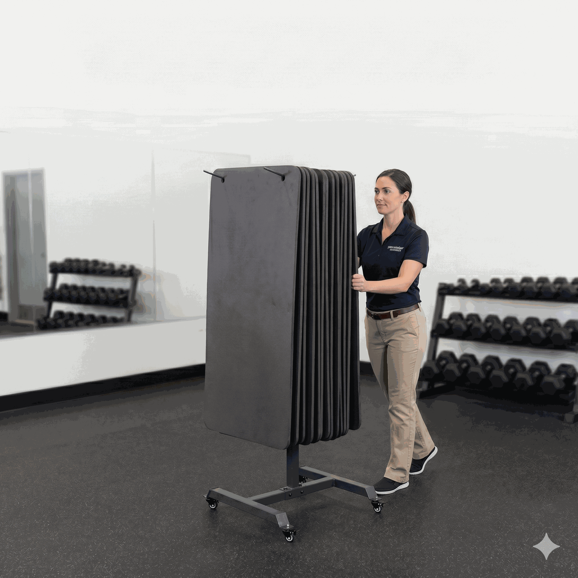 Body-Solid GHMR10 Mobile Hanging Mat Rack
