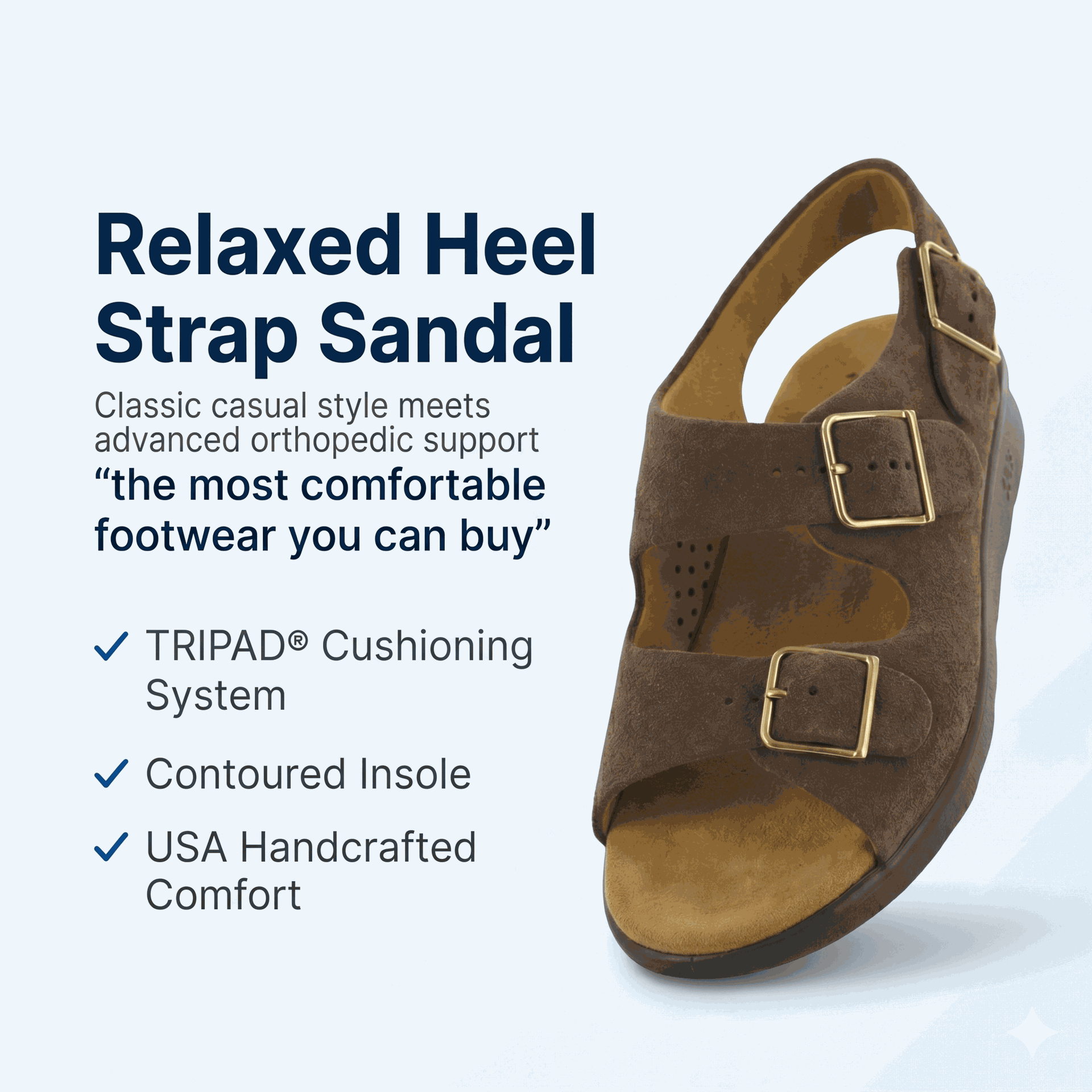 SAS Womens Relaxed Heel Strap Sandal-Teddy