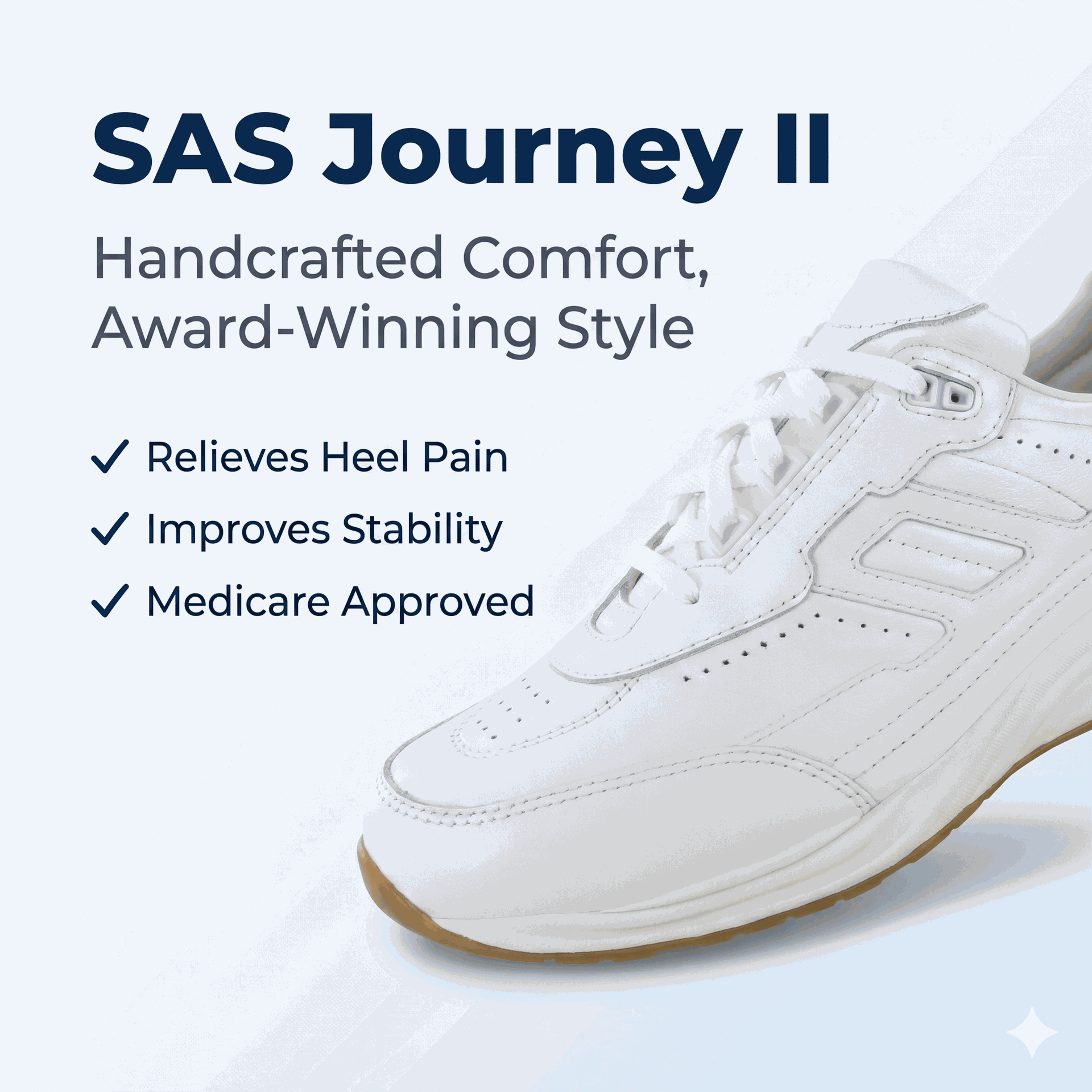 SAS Mens Journey II Lace Up Sneaker Footwear-Chalk