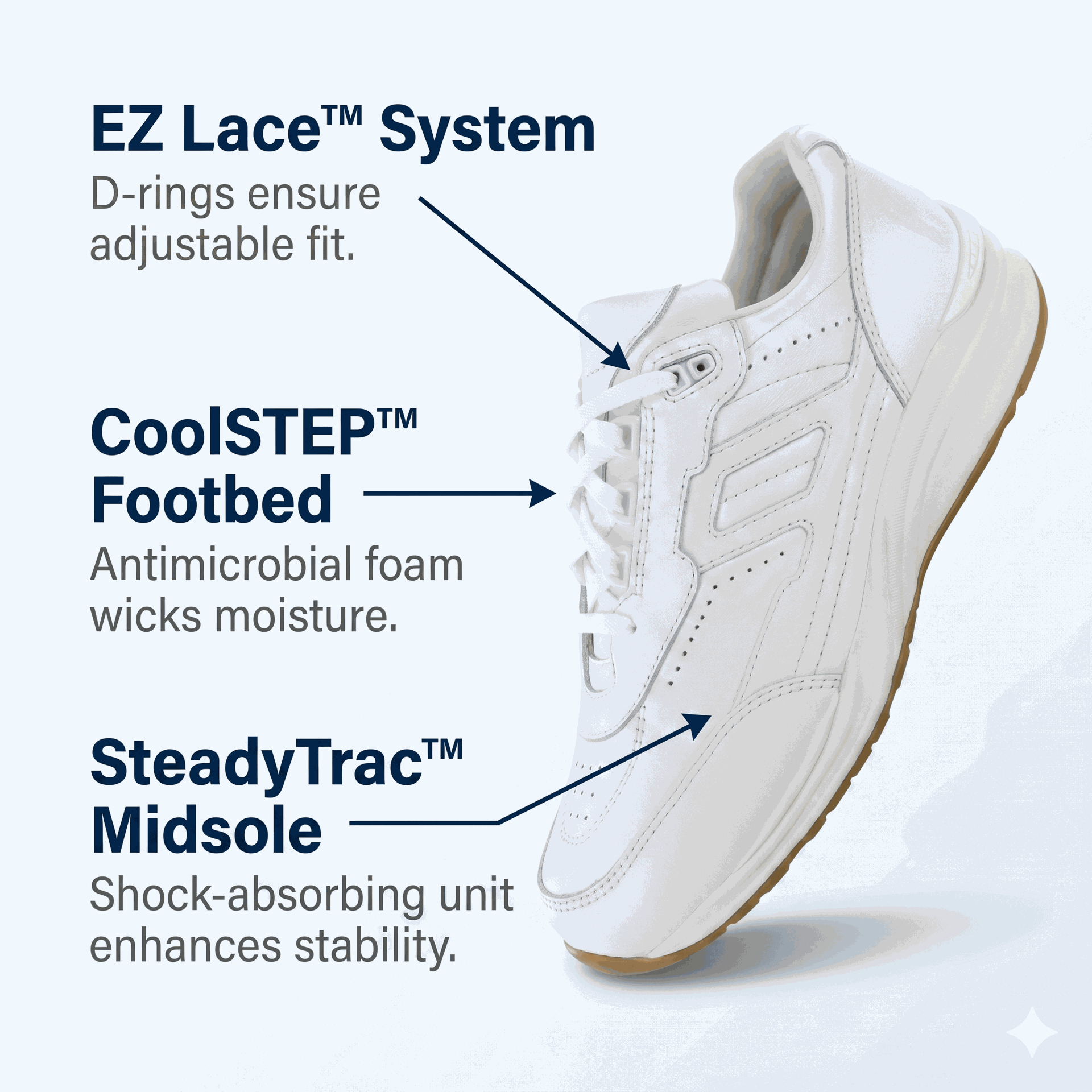 SAS Mens Journey II Lace Up Sneaker Footwear-Chalk
