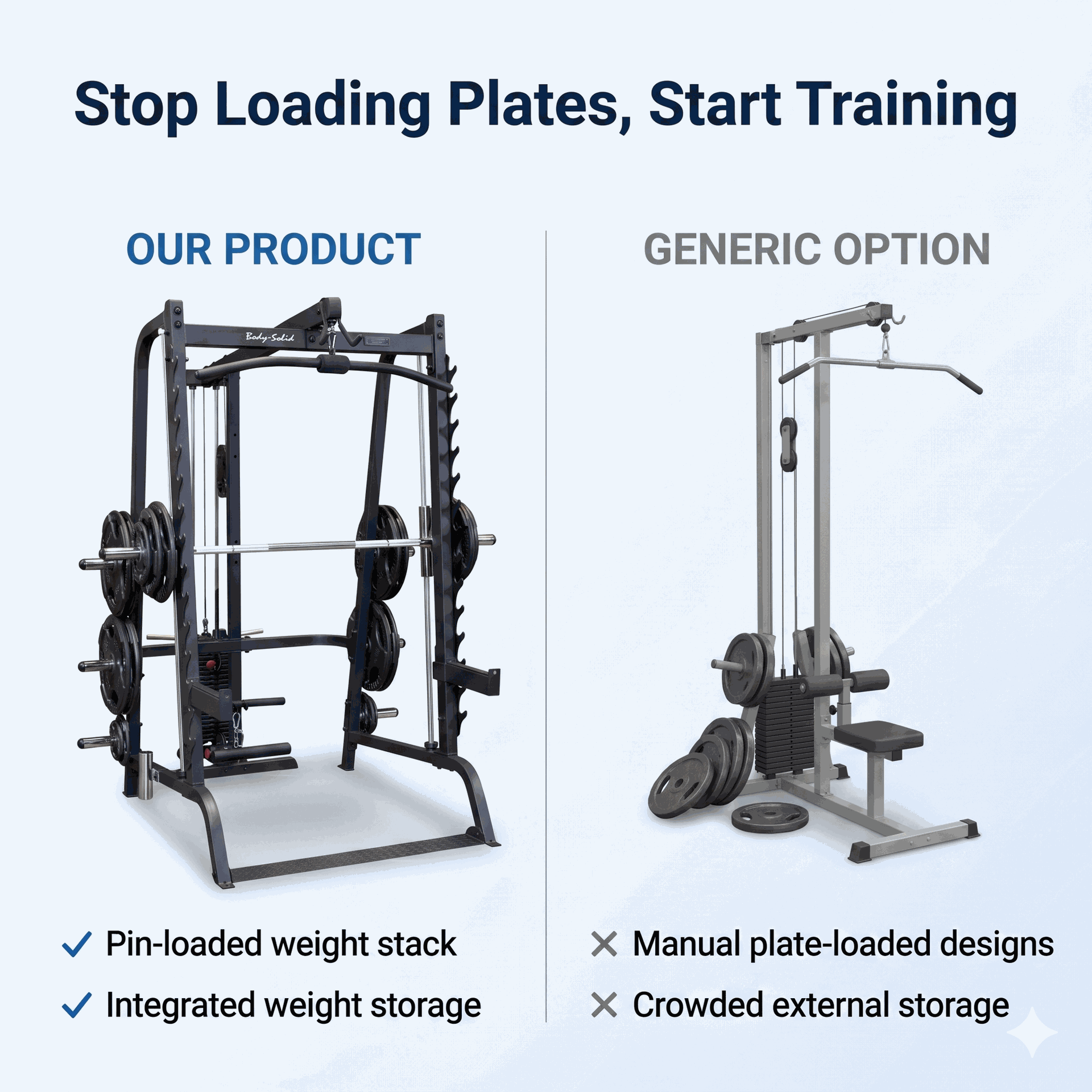 Body-Solid Lat Attachment for GS348q - BLACK