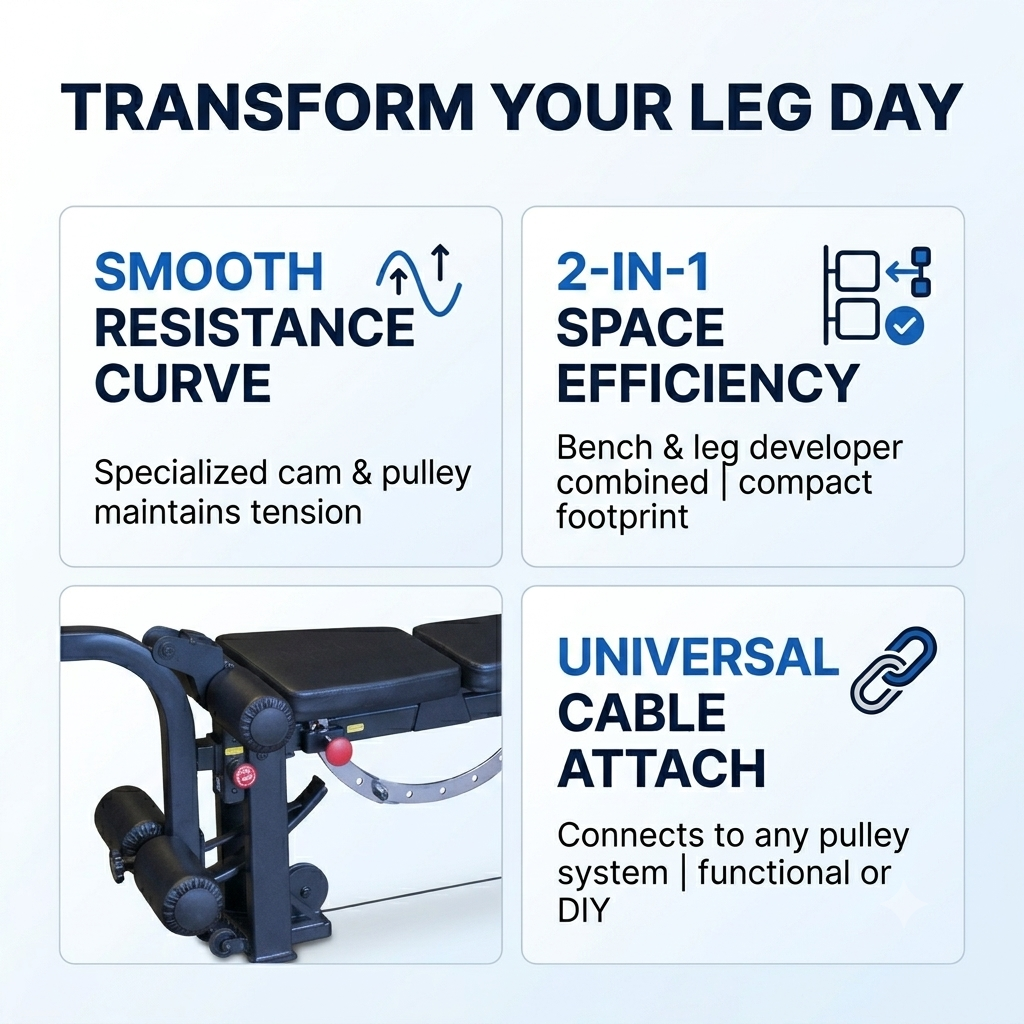 Body-Solid GLEG Leg Extension Curl Bench Attachment