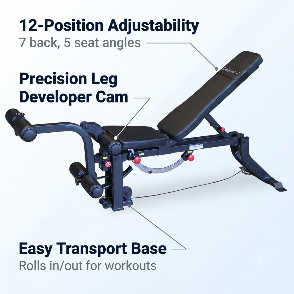 Body-Solid GLEG Leg Extension Curl Bench Attachment