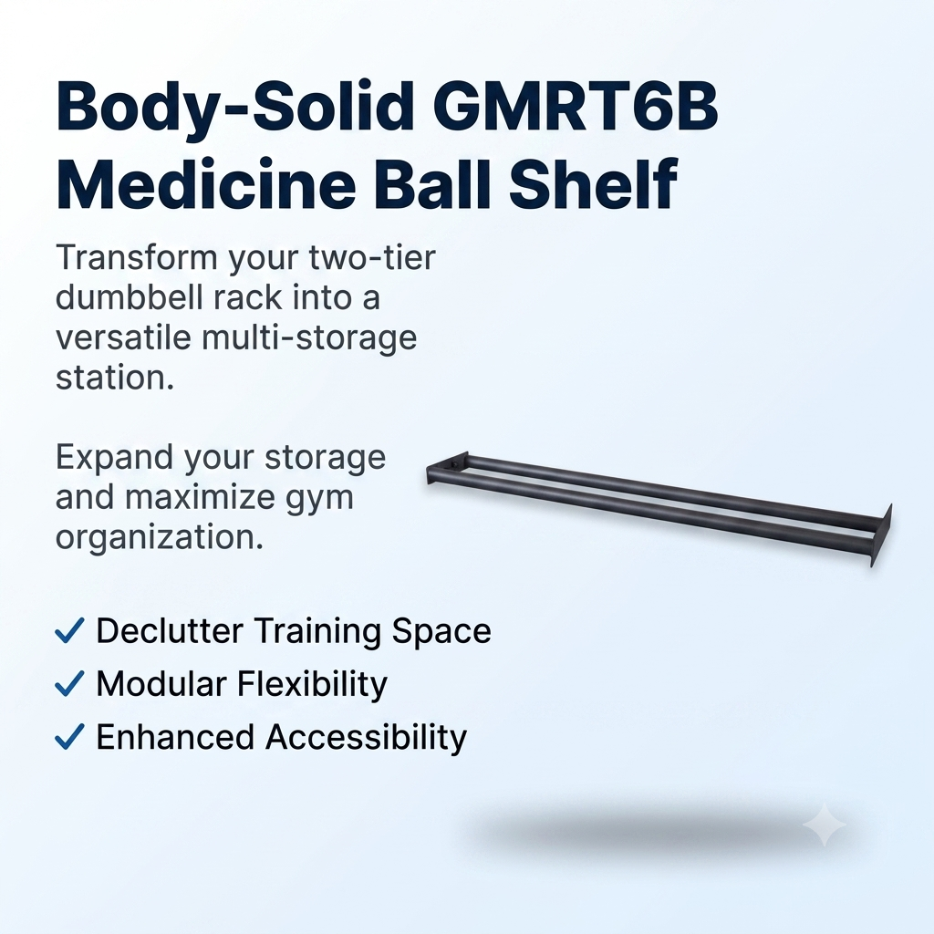 Body-Solid GMRT6B Medicine Ball Rack Shelf - Black