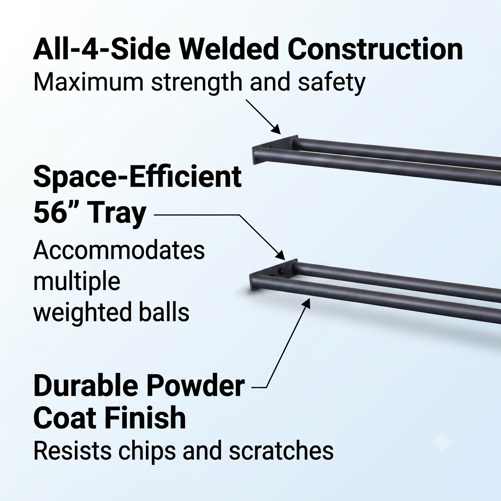 Body-Solid GMRT6B Medicine Ball Rack Shelf - Black