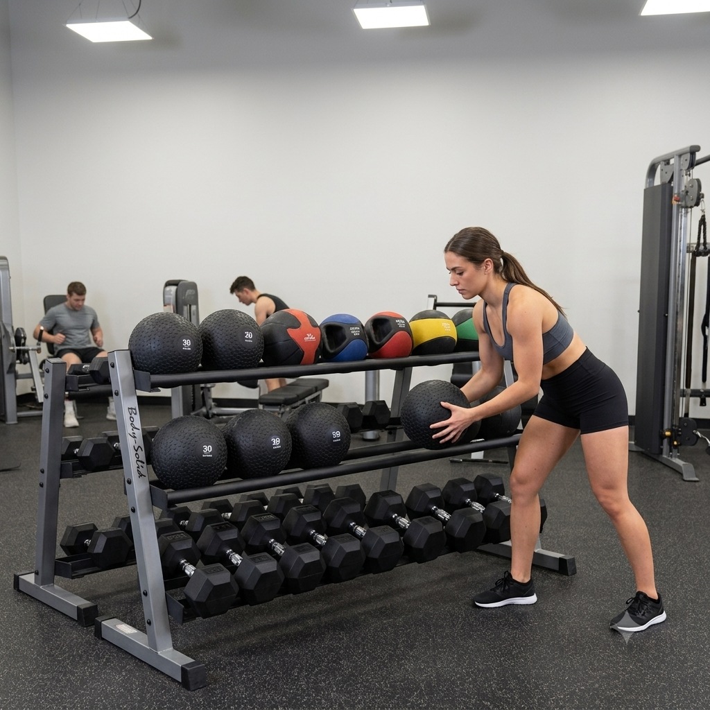 Body-Solid GMRT6B Medicine Ball Rack Shelf - Black