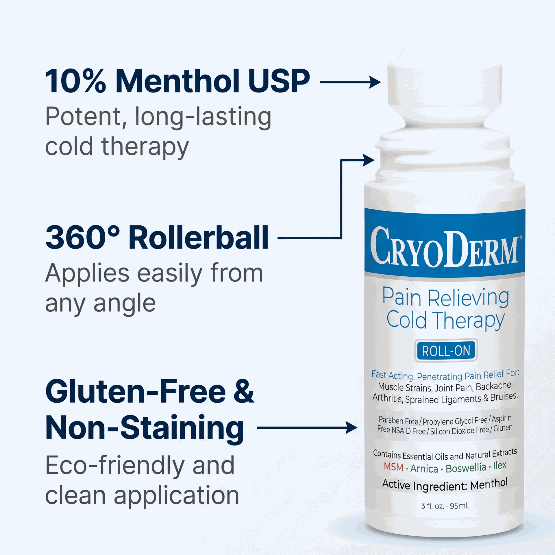 Cryoderm 3 oz Roll-On Therapy Roller