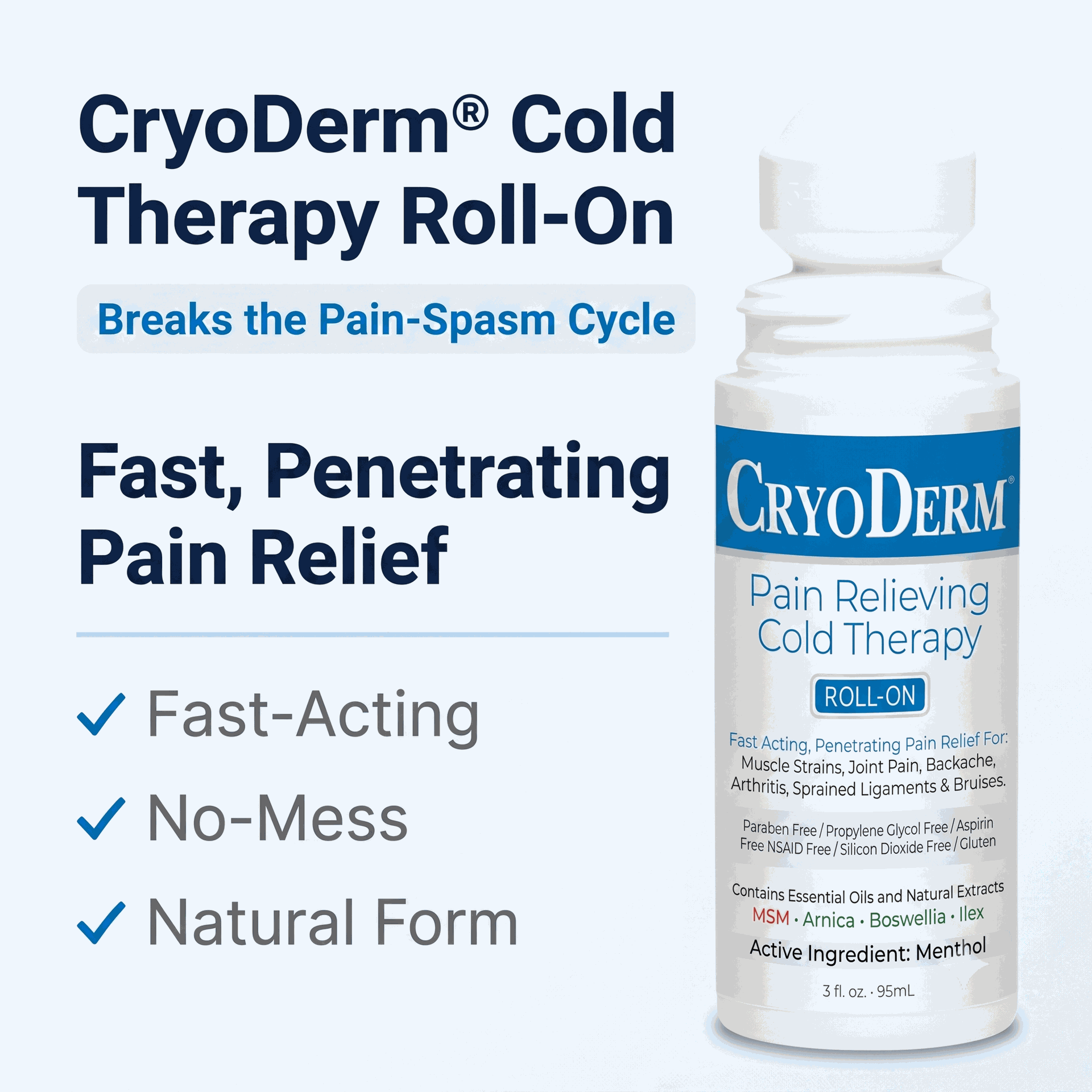 Cryoderm 3 oz Roll-On Therapy Roller