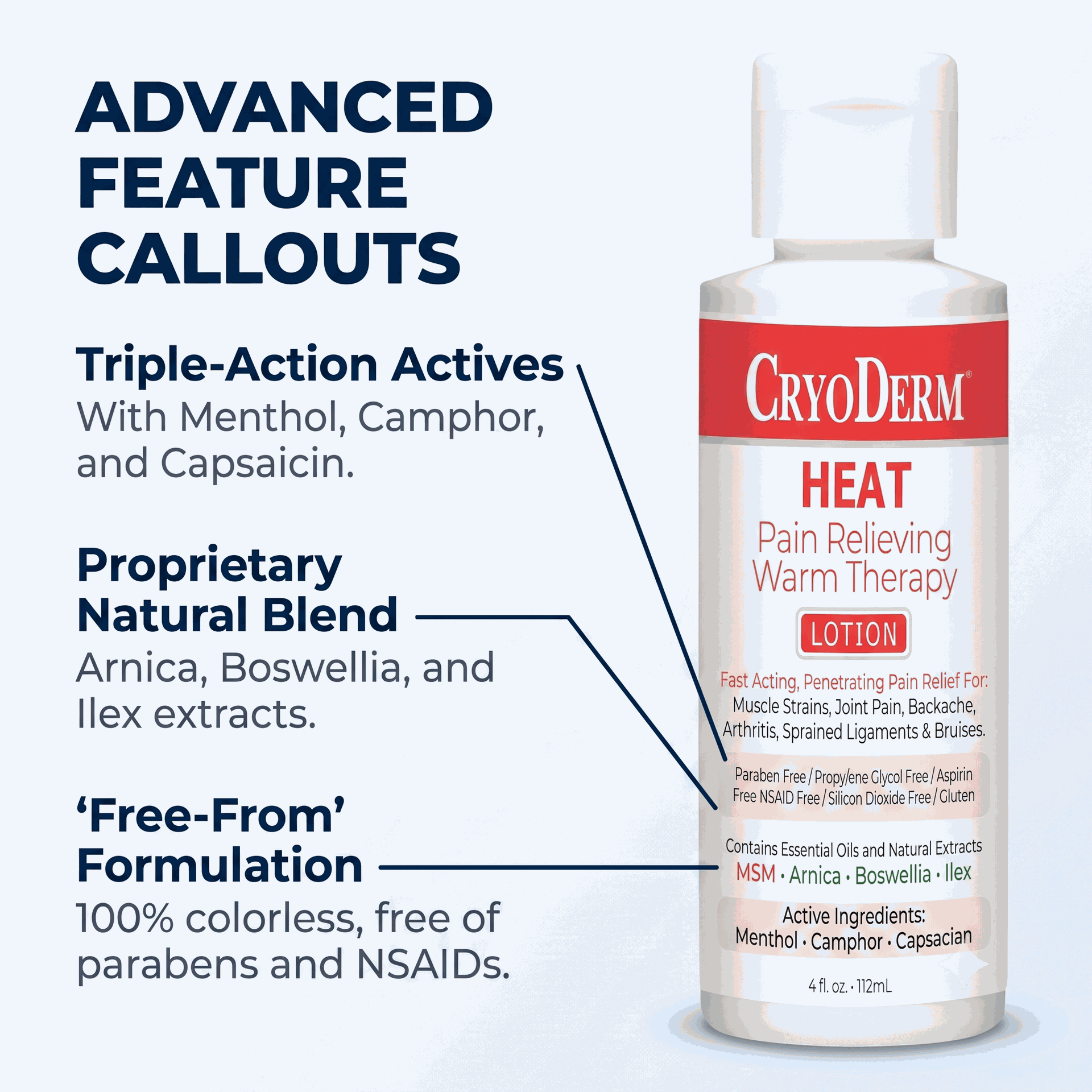 Cryoderm Heat 4oz Lotion - Medical Equipment