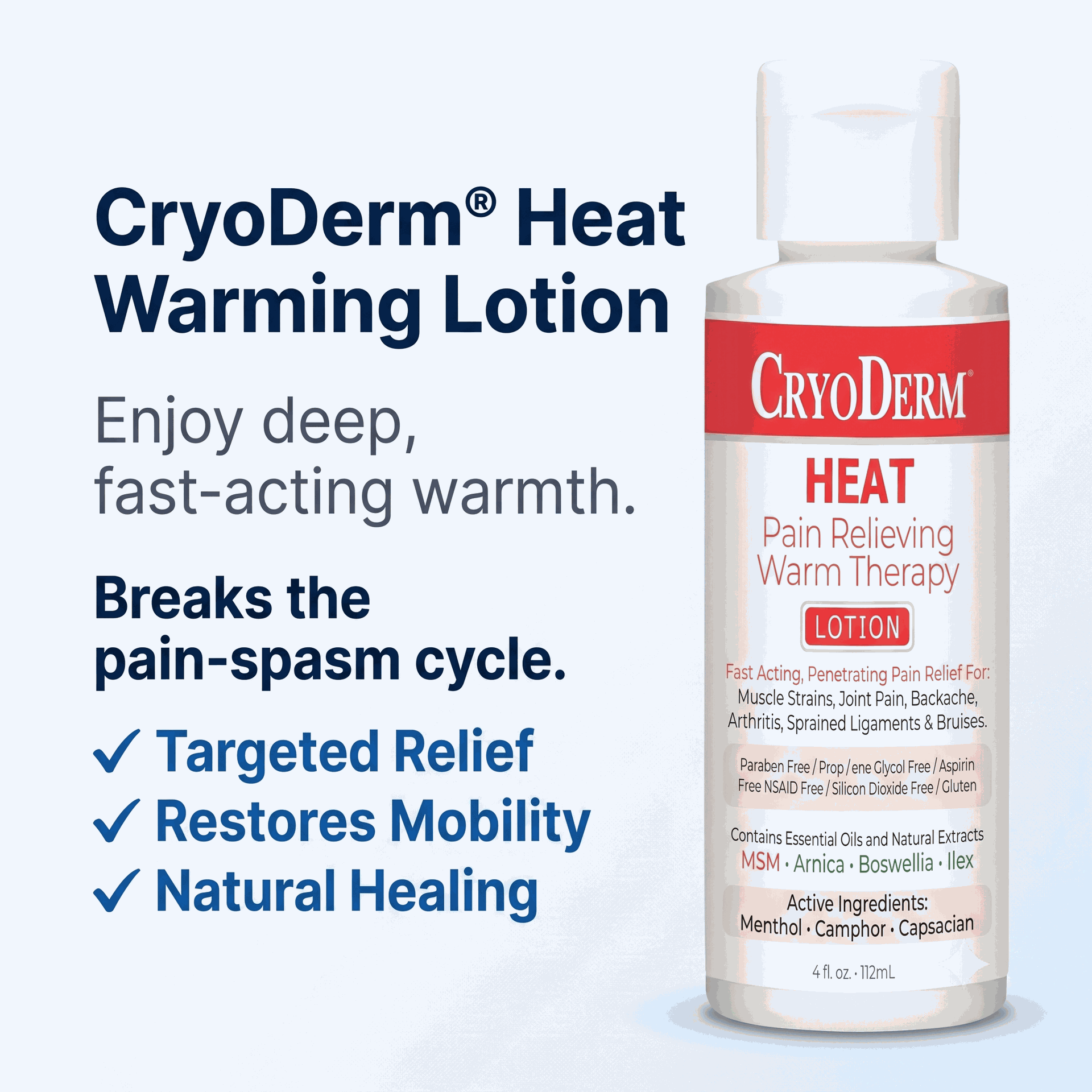 Cryoderm Heat 4oz Lotion - Medical Equipment