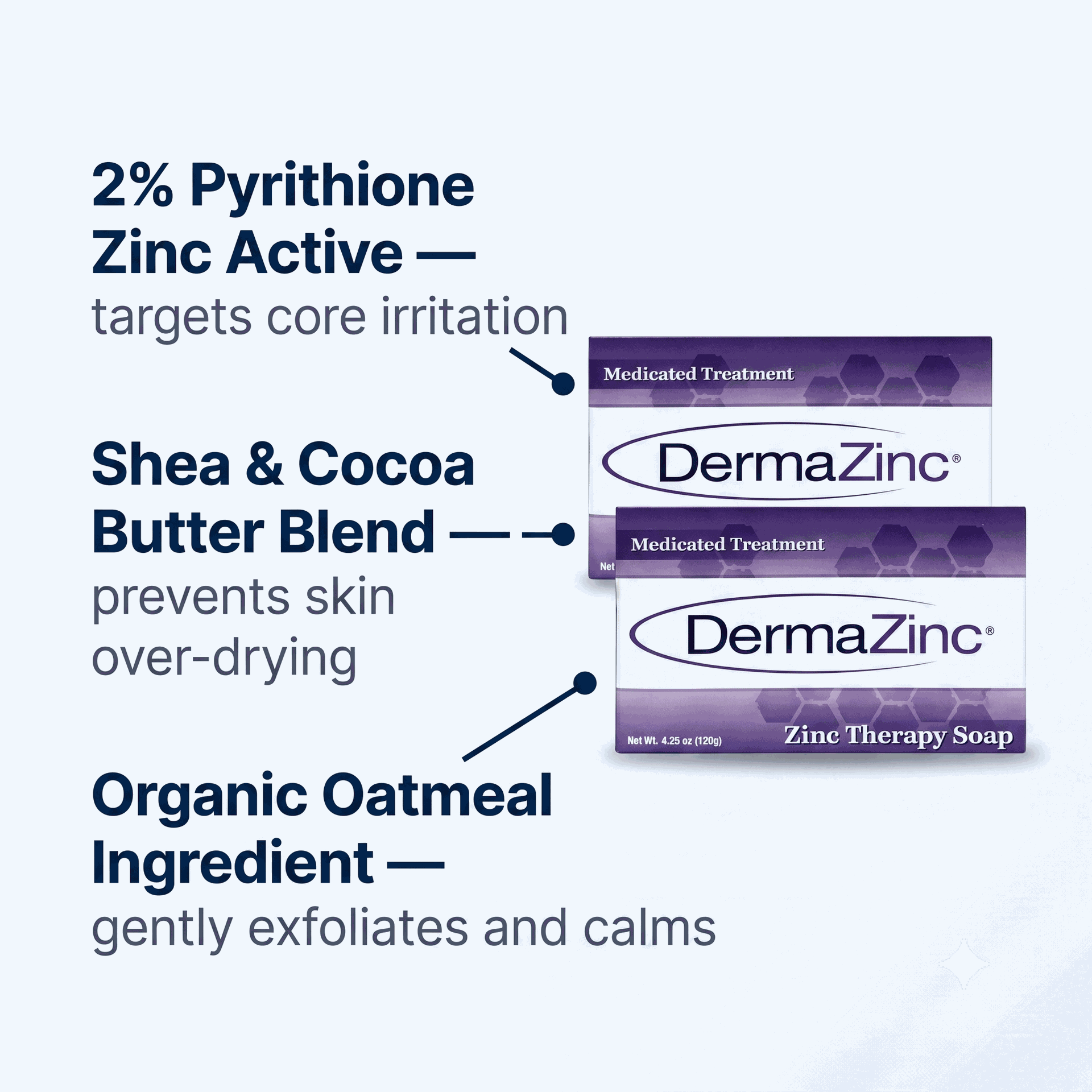 DermaZinc Zinc Therapy Soap Bar - 4.25 oz - 2PACK