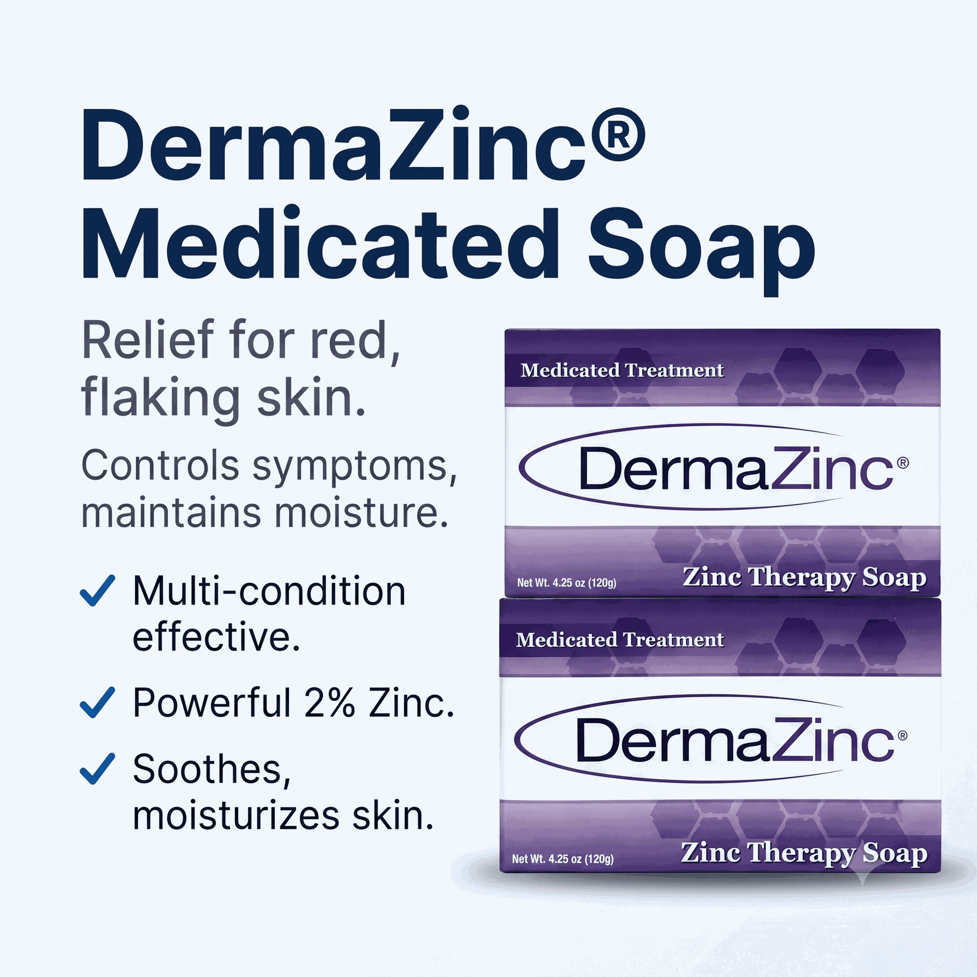 DermaZinc Zinc Therapy Soap Bar - 4.25 oz - 2PACK