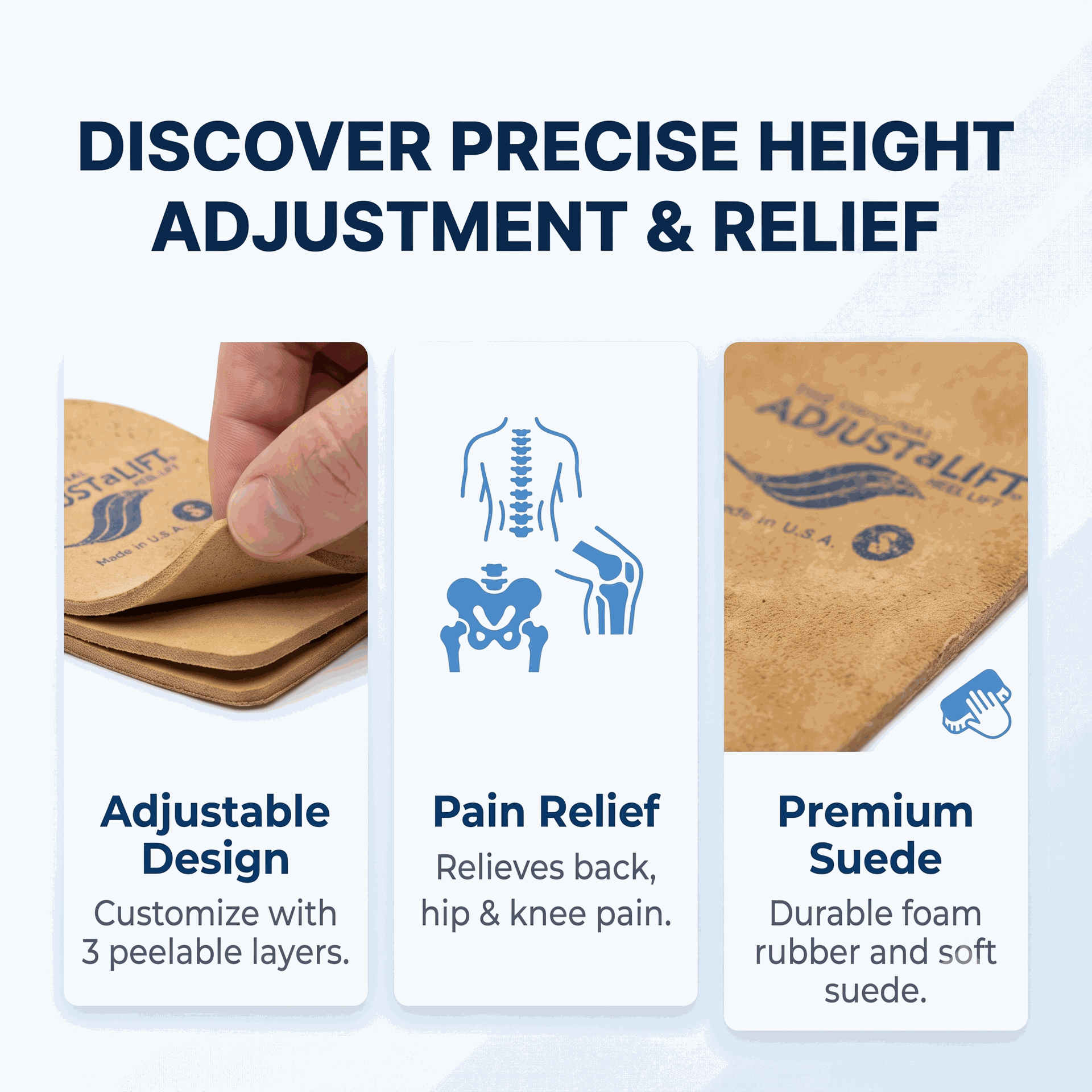 Adjust-A-Lift Heel Lift for Leg Support and Comfort