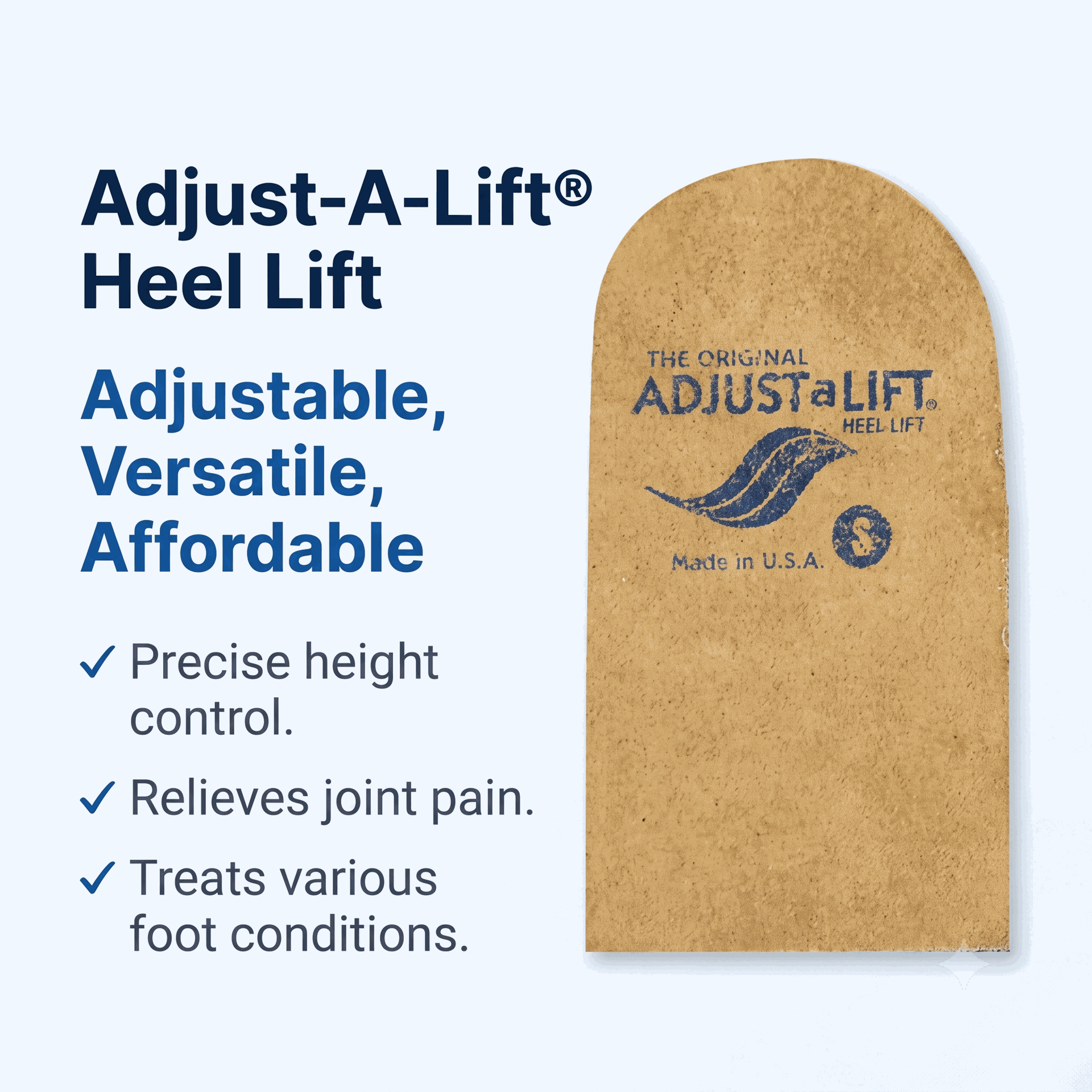 Adjust-A-Lift Heel Lift for Leg Support and Comfort