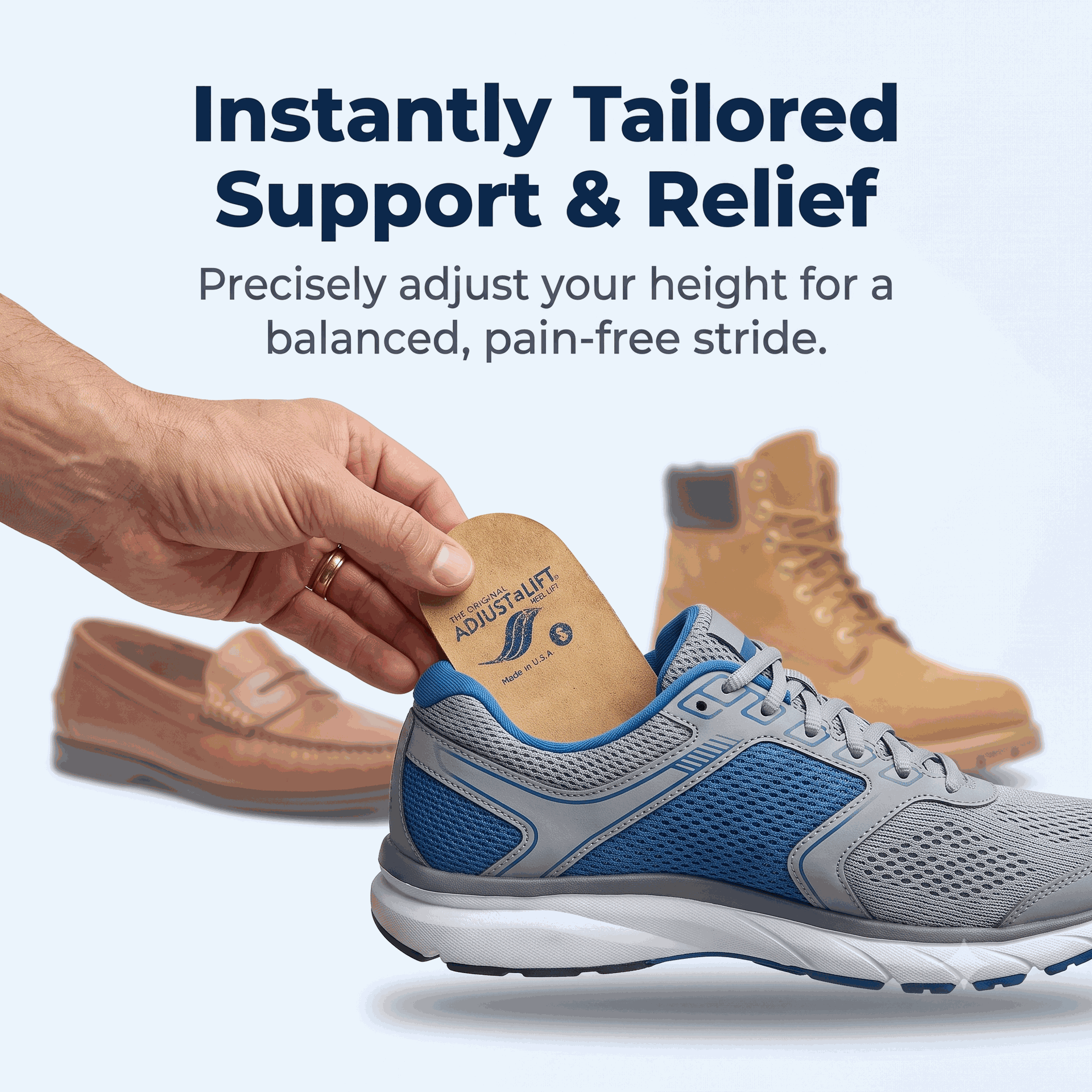 Adjust-A-Lift Heel Lift for Leg Support and Comfort