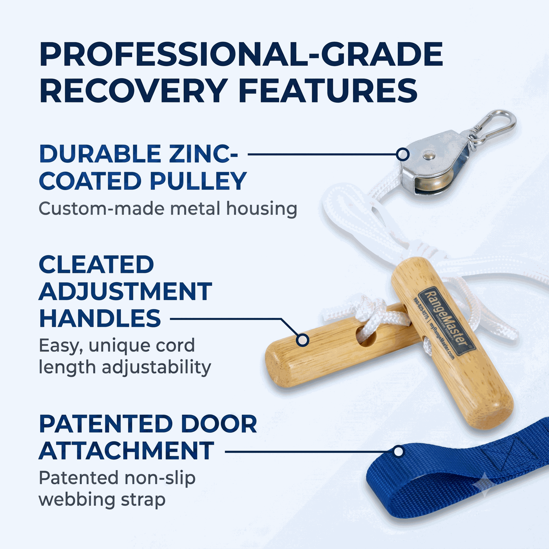 RangeMaster Overhead Shoulder Pulley Wooden Handle-Metal Door Bracket
