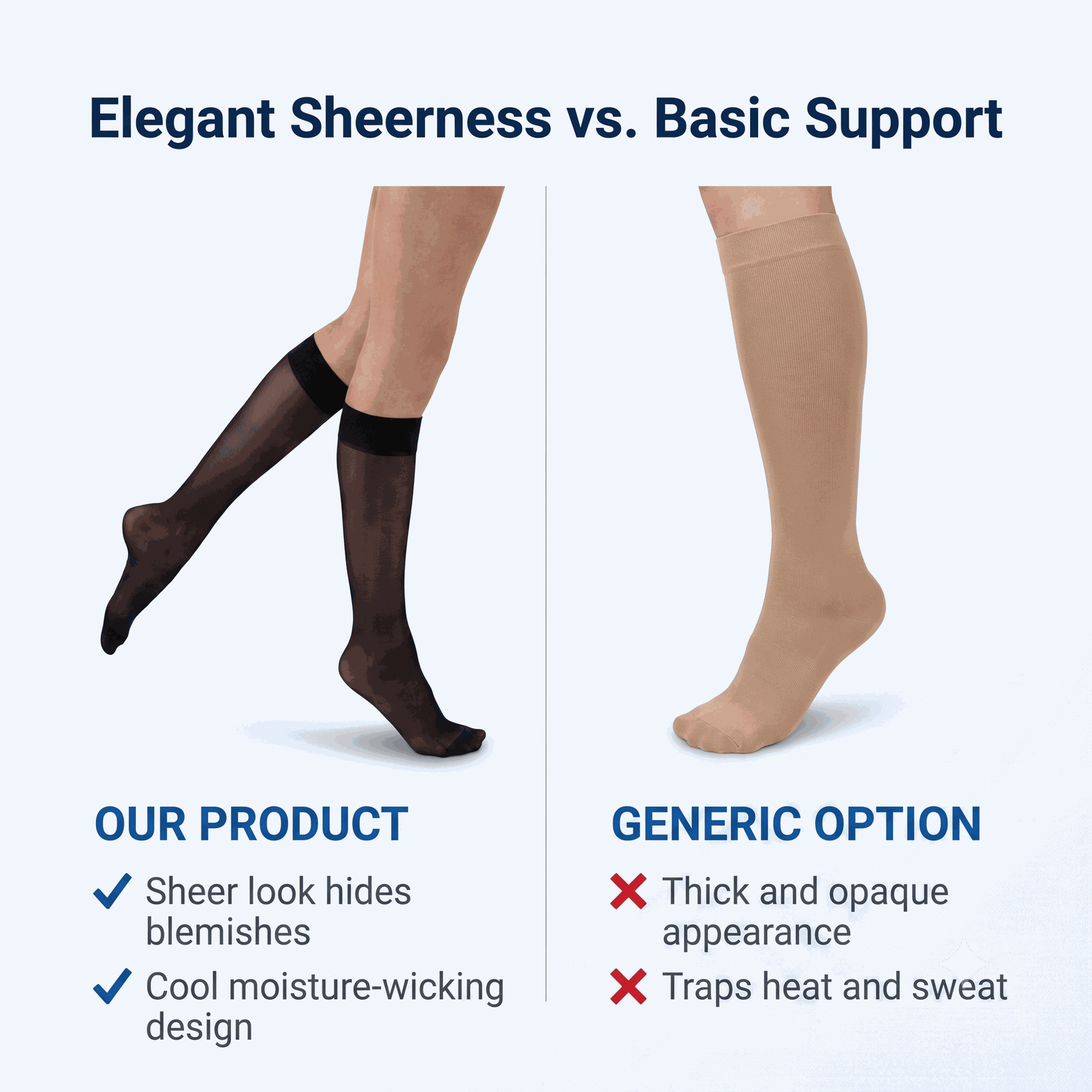 Jobst Womens UltraSheer Knee High Closed Toe 15-20-mmHg