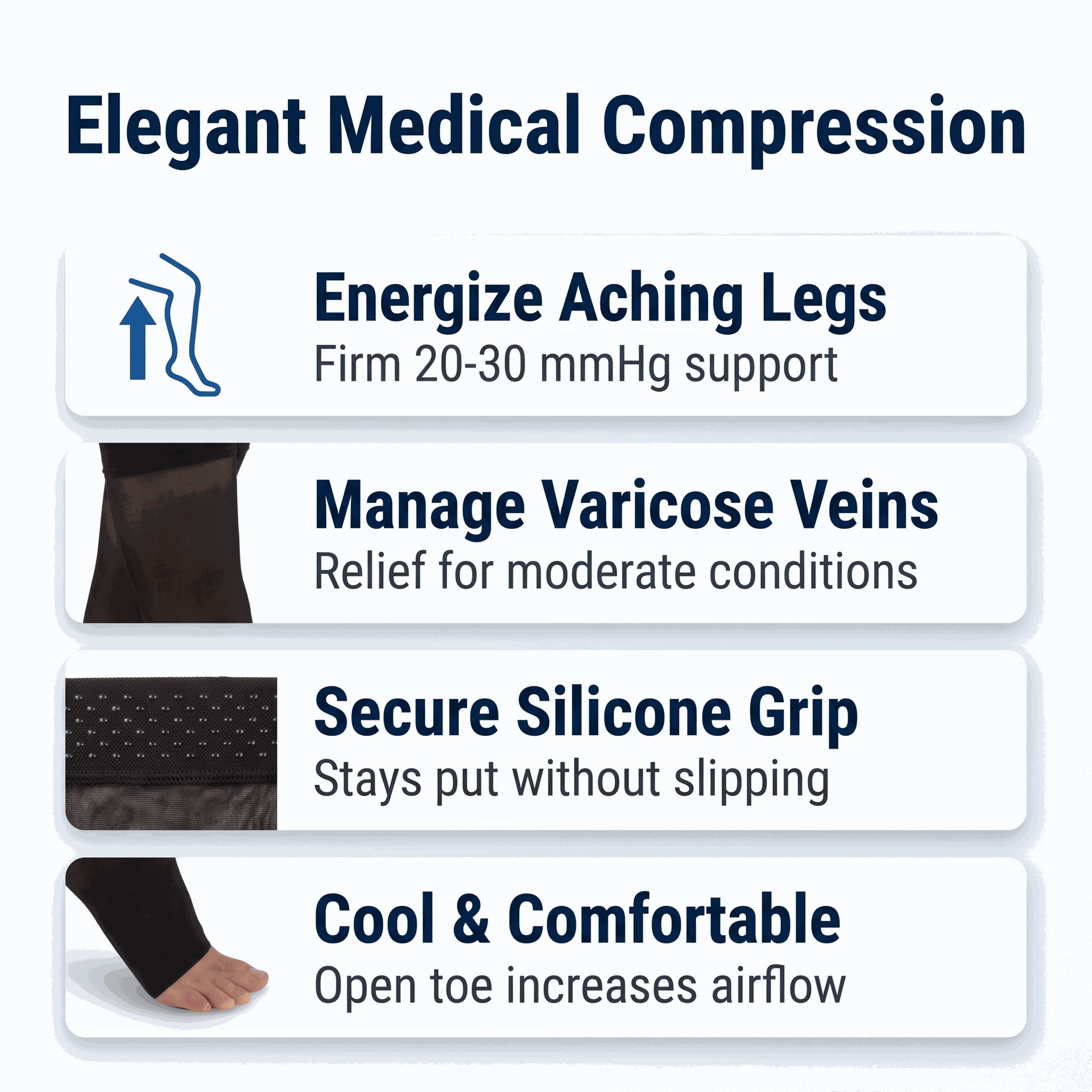 Jobst UltraSheer Thigh High Silicone Dot Open Toe