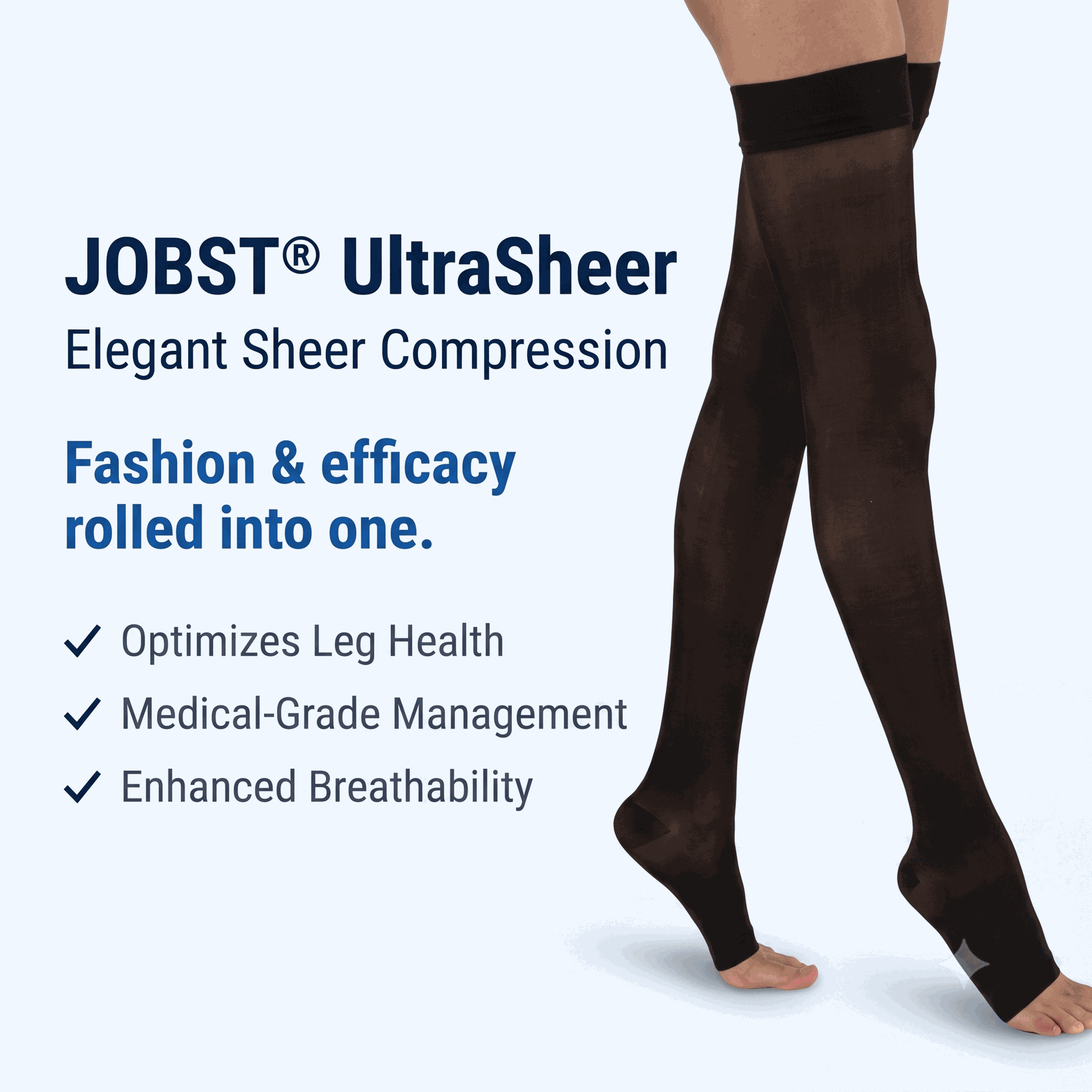 Jobst UltraSheer Thigh High Silicone Dot Open Toe
