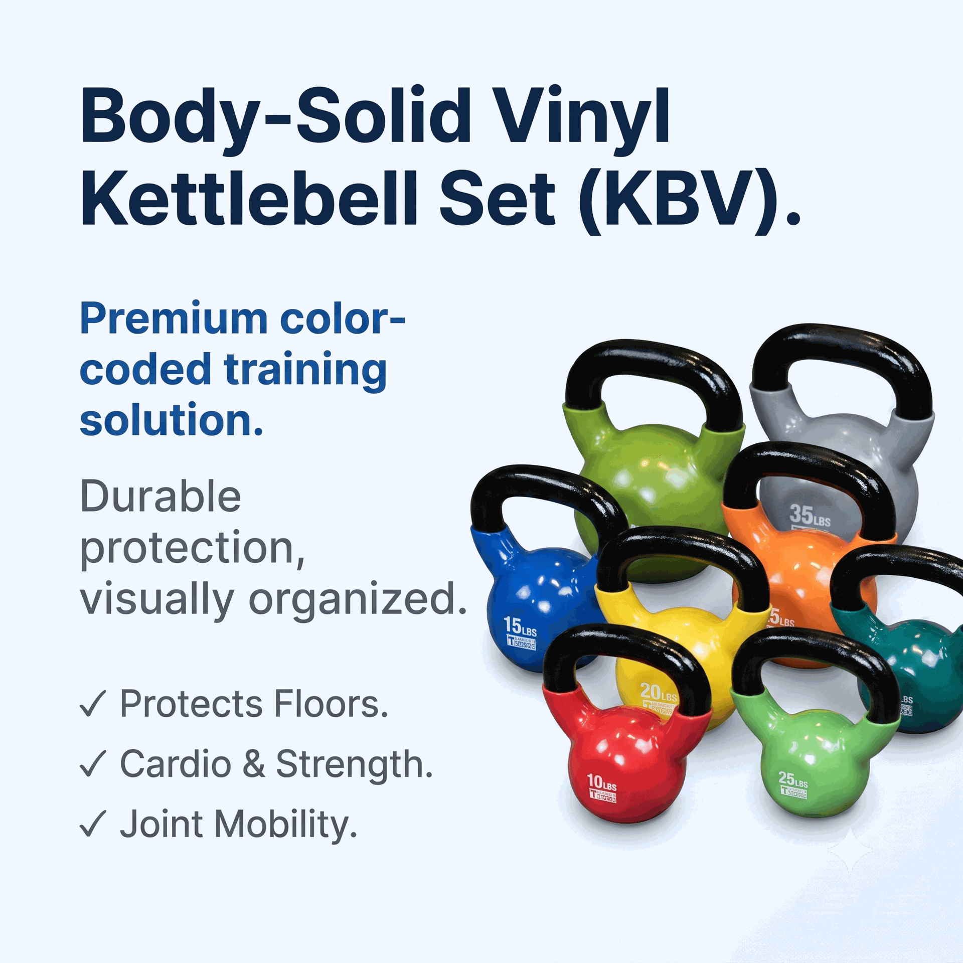 Body-Solid KBV Vinyl Coated Dipped Kettlebells