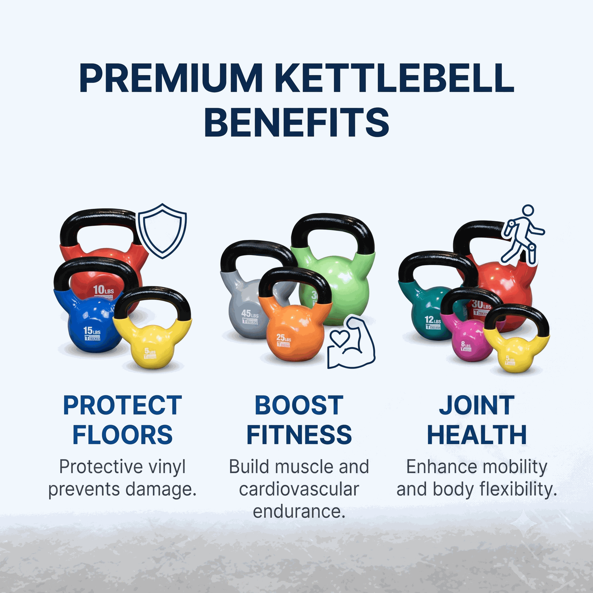 Body-Solid KBV Vinyl Coated Dipped Kettlebells