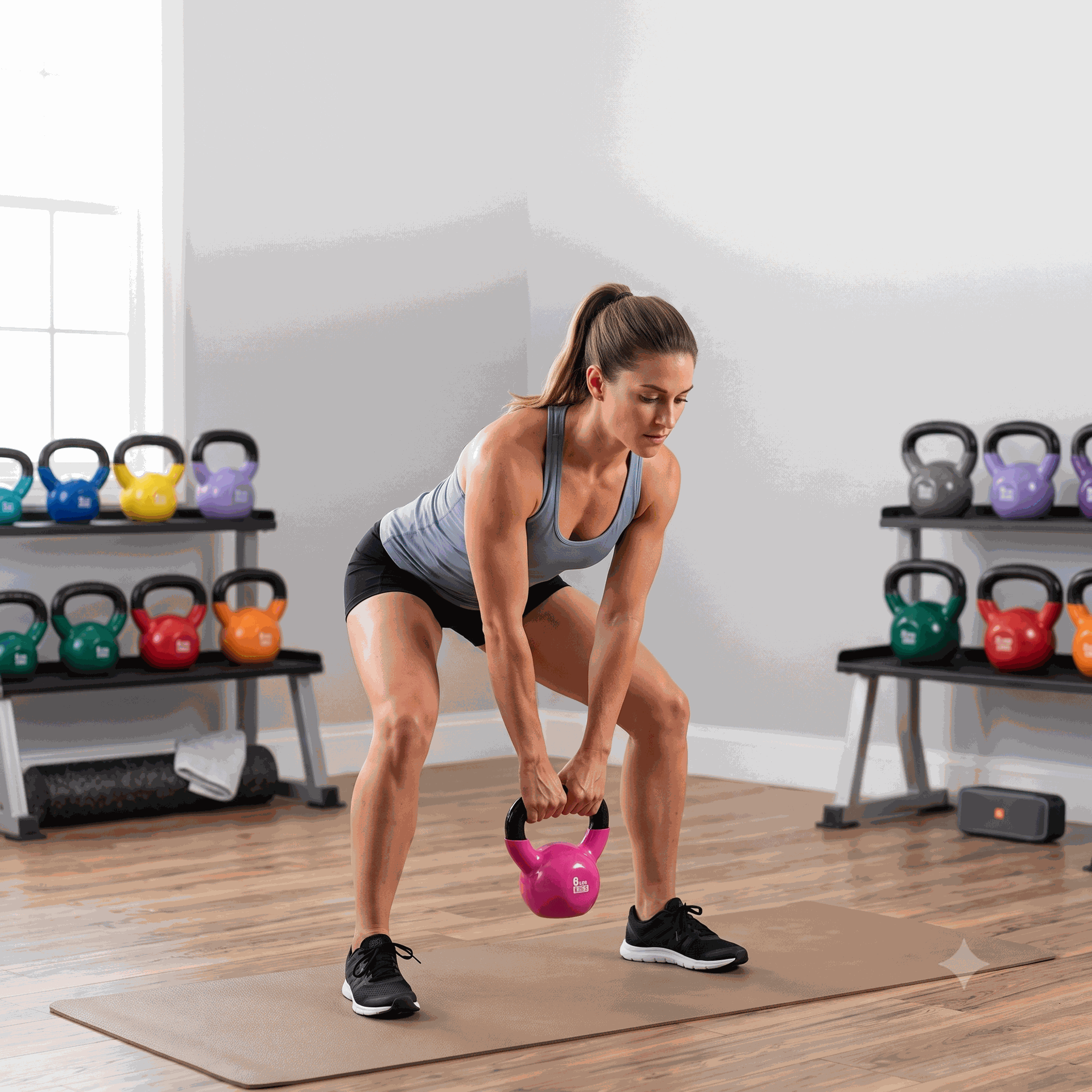 Body-Solid Vinyl Coated Kettle Bells Set, (One Each 5,8,10,12,15,20)