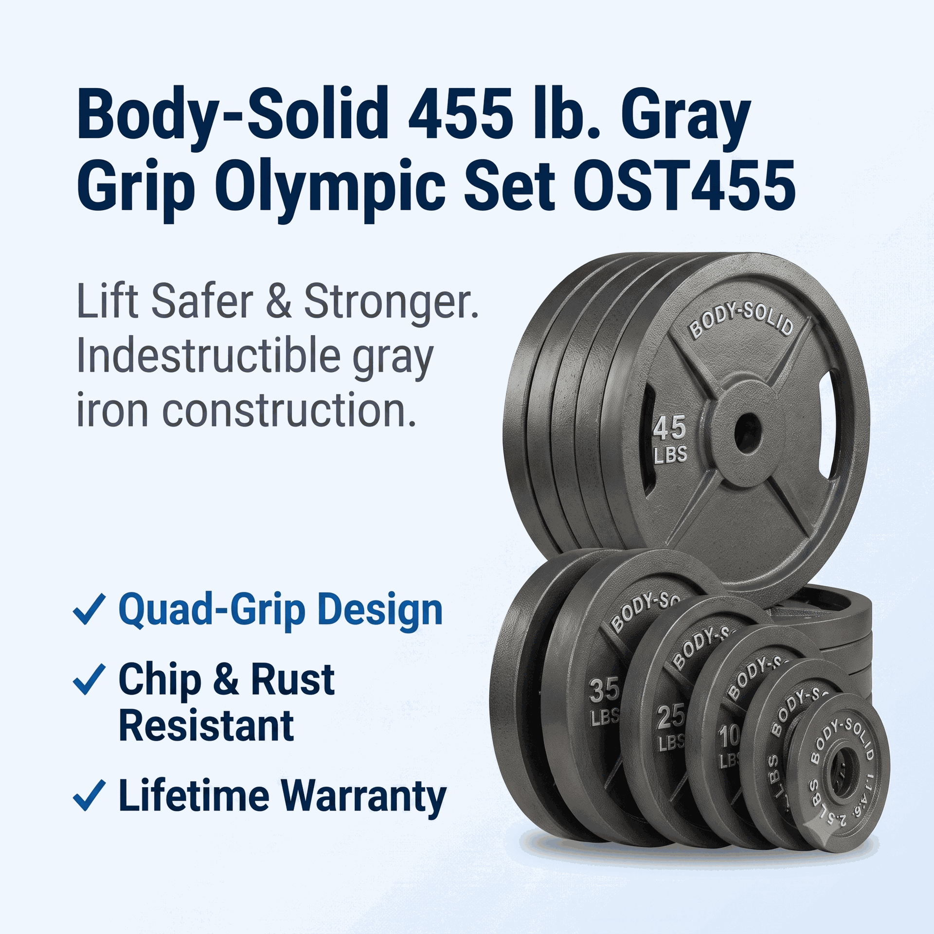 Body-Solid 455 LB Cast Oly Set