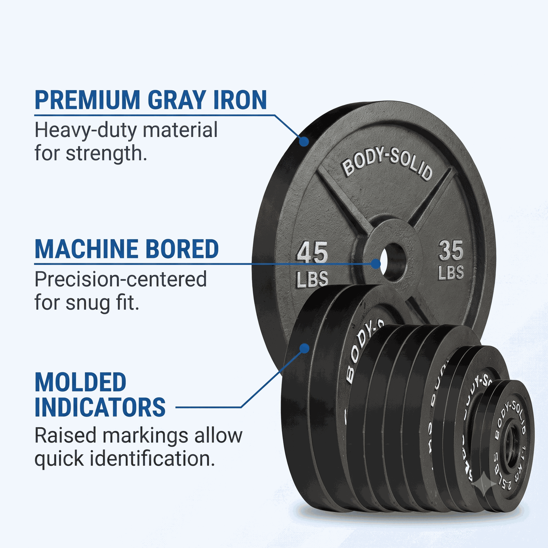 Body-Solid 455 LB Cast Oly Set