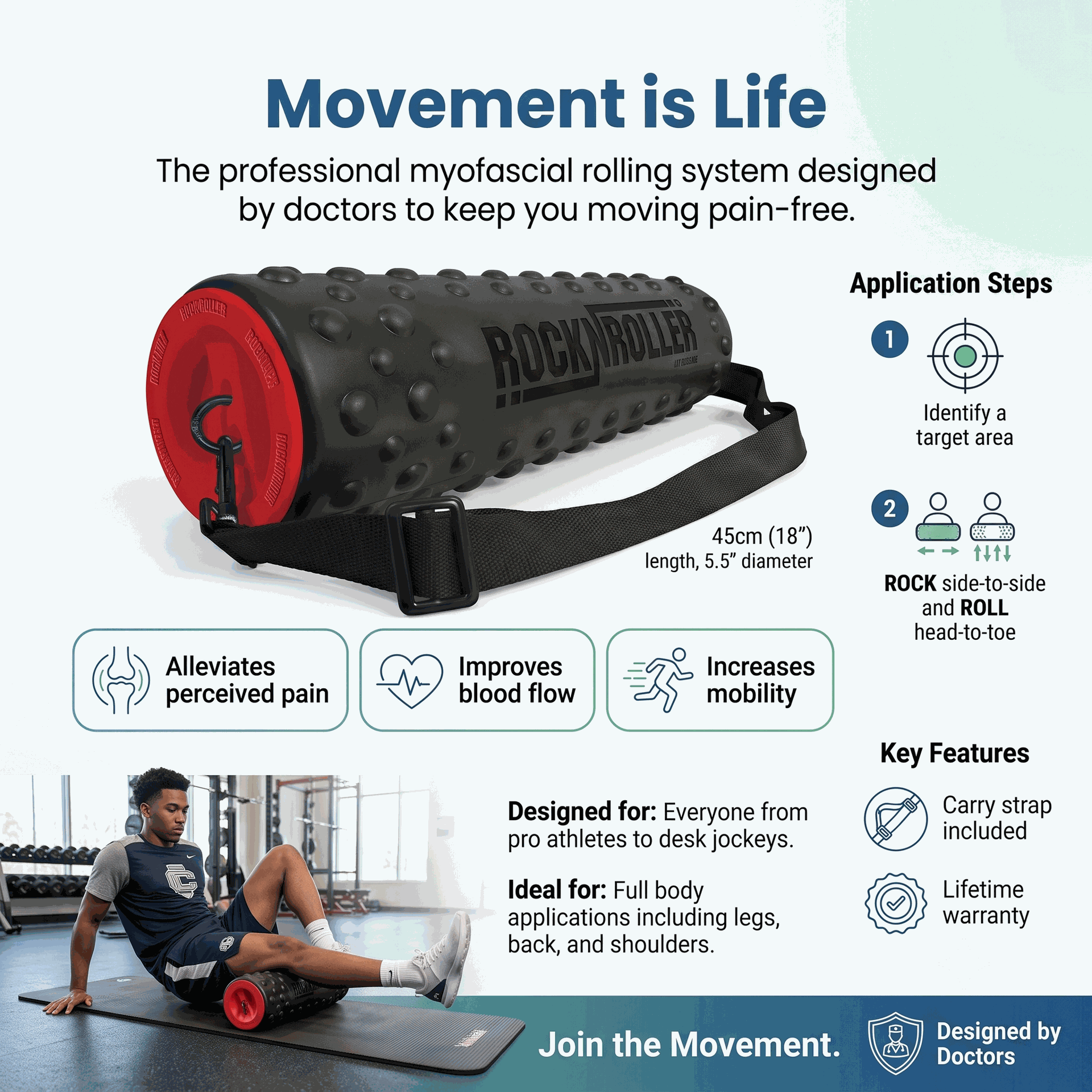 Rocktape Rock N Roller Therapy Roller
