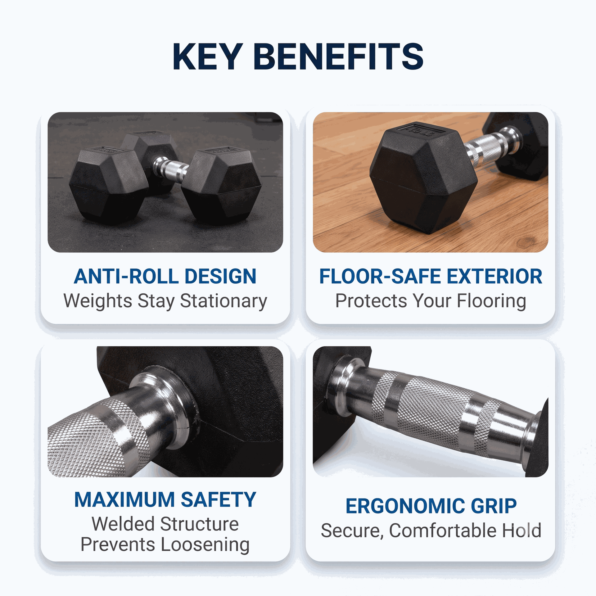 Body-Solid SDR Rubber Hex Dumbbells