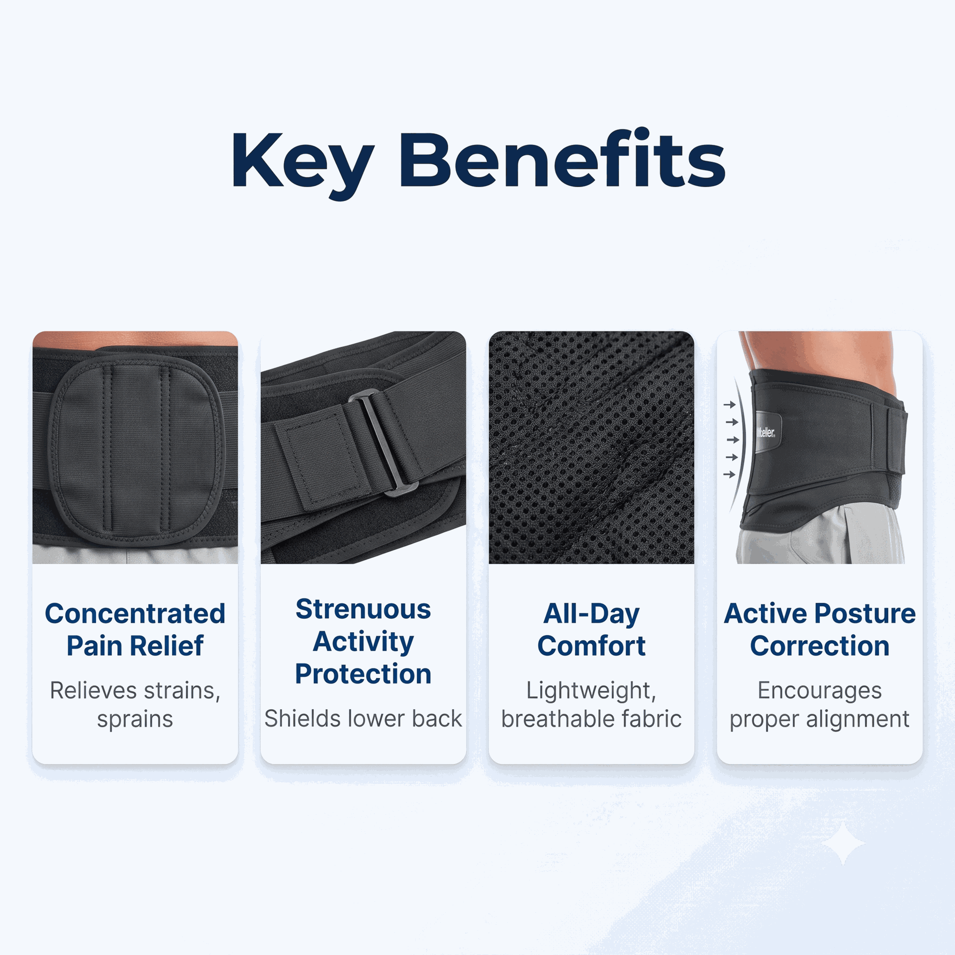 LUMBAR BACK BRACE BLK W/ REMOVABLE PAD OSFM
