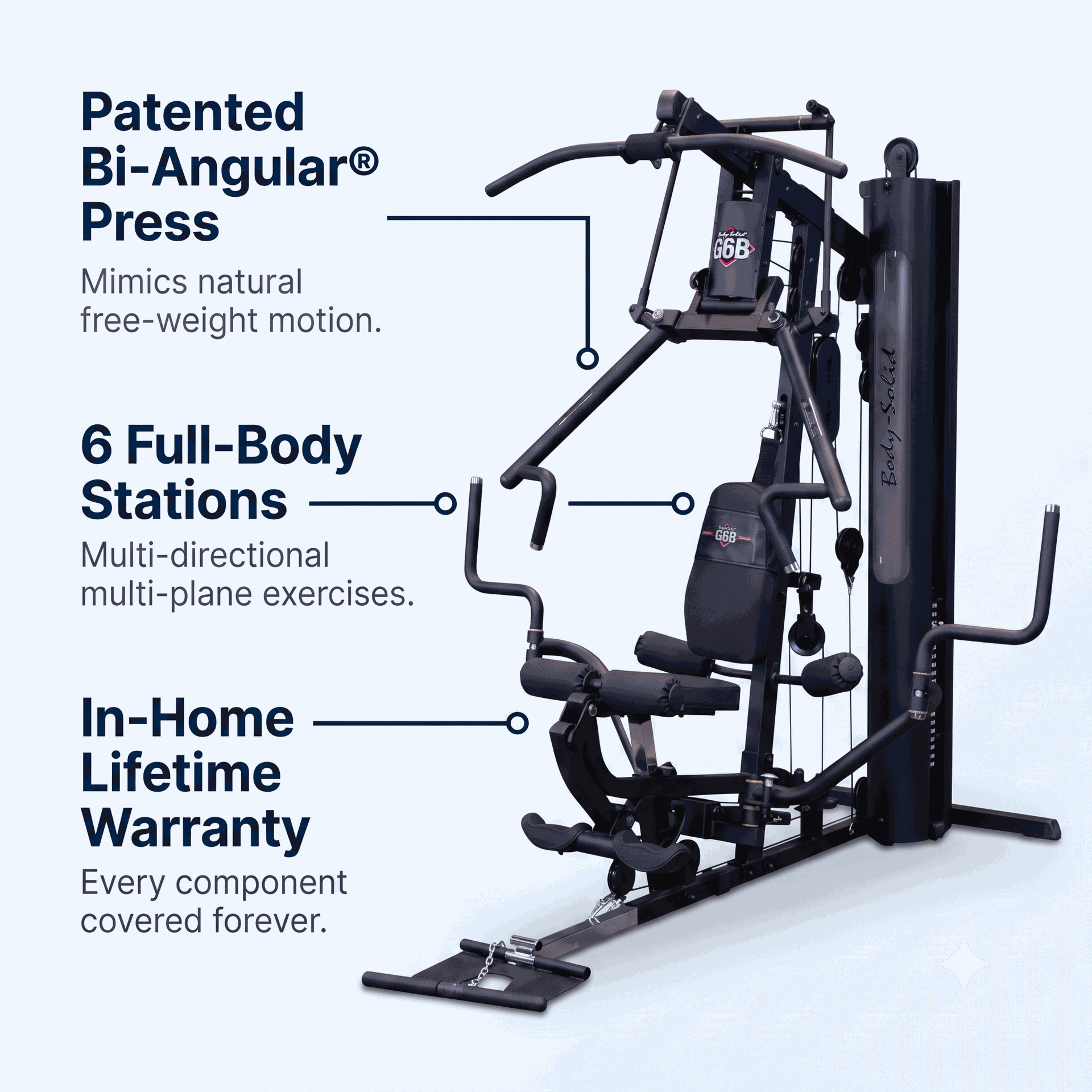 Body Solid - Black Bi-Angular Home Gym