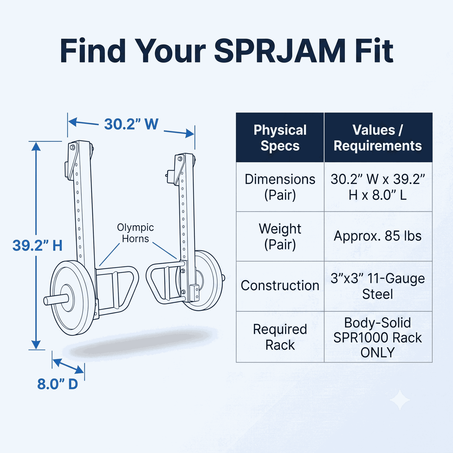 Body-Solid Jammer Arms for Spr1000