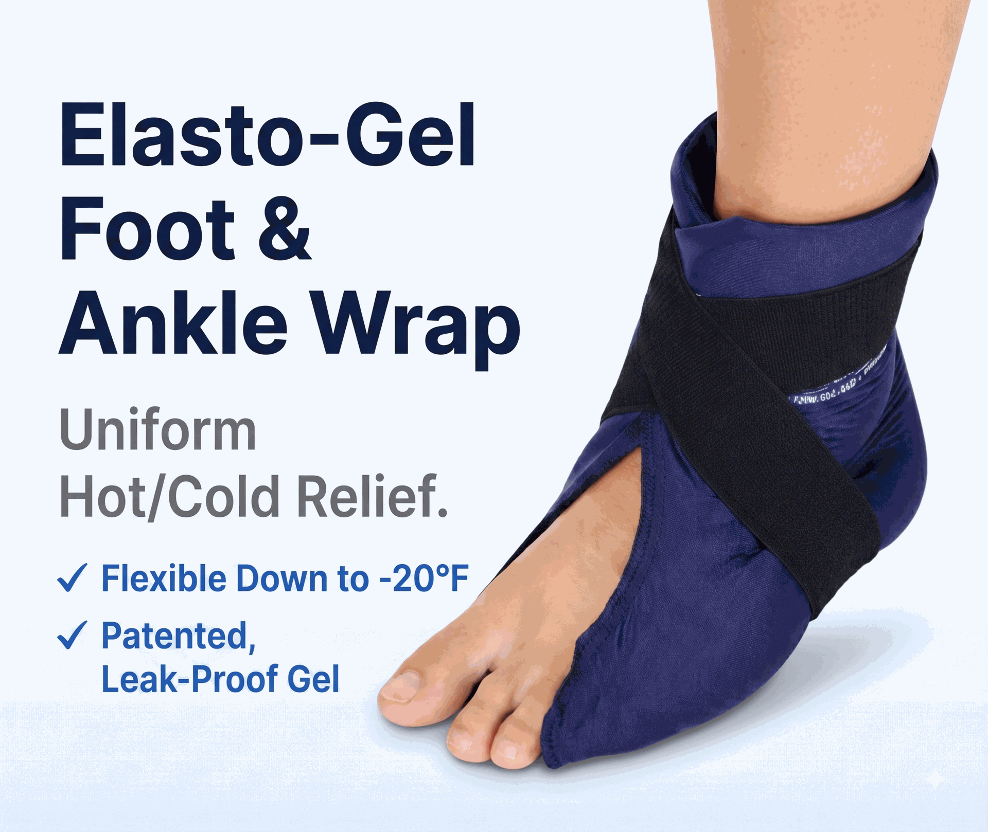 Elasto-Gel Hot & Cold Therapy Wrap for Foot and Ankle Pain, Swelling,