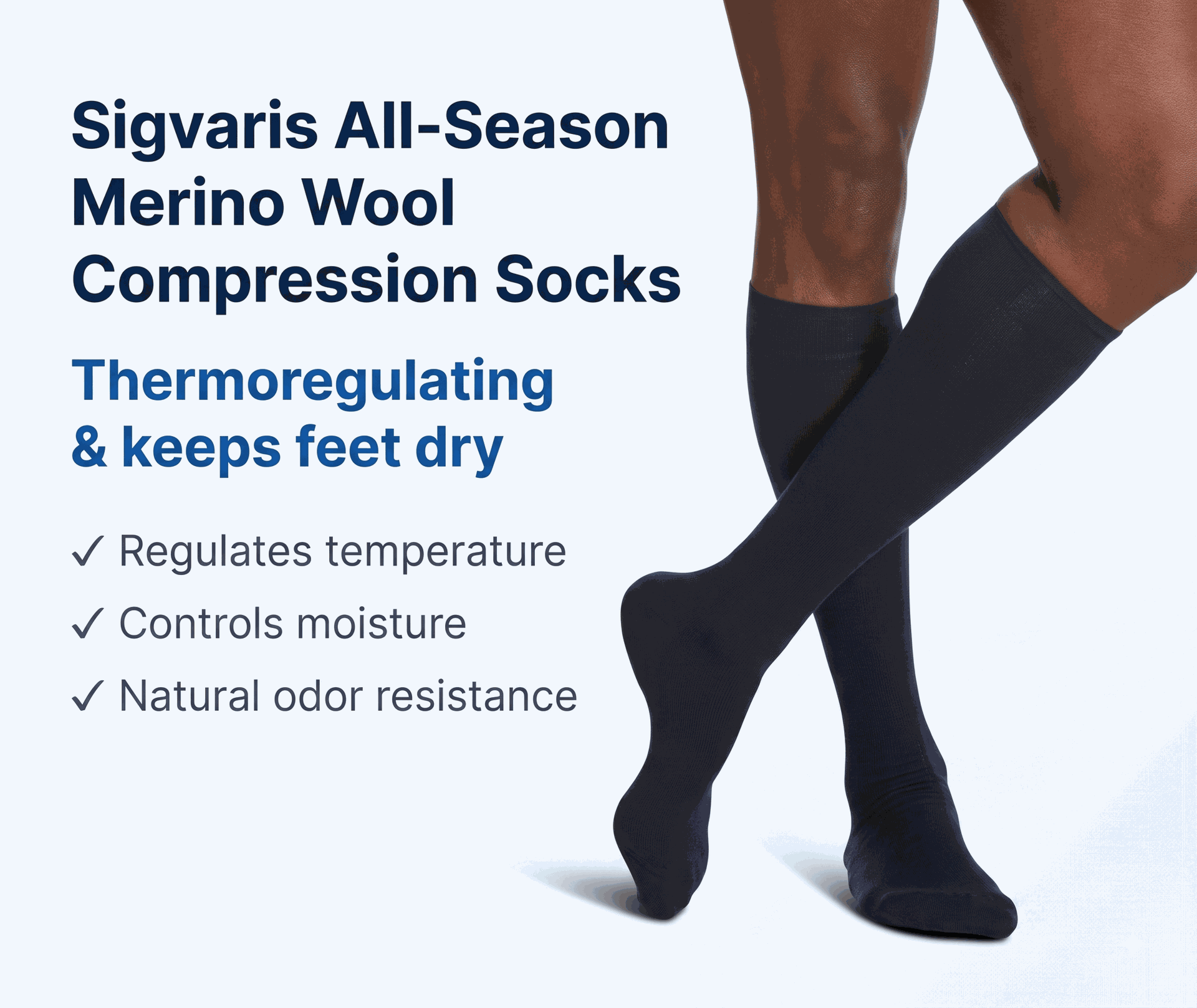Sigvaris Men's All-Season Merino Wool 192 15-20 mmHg