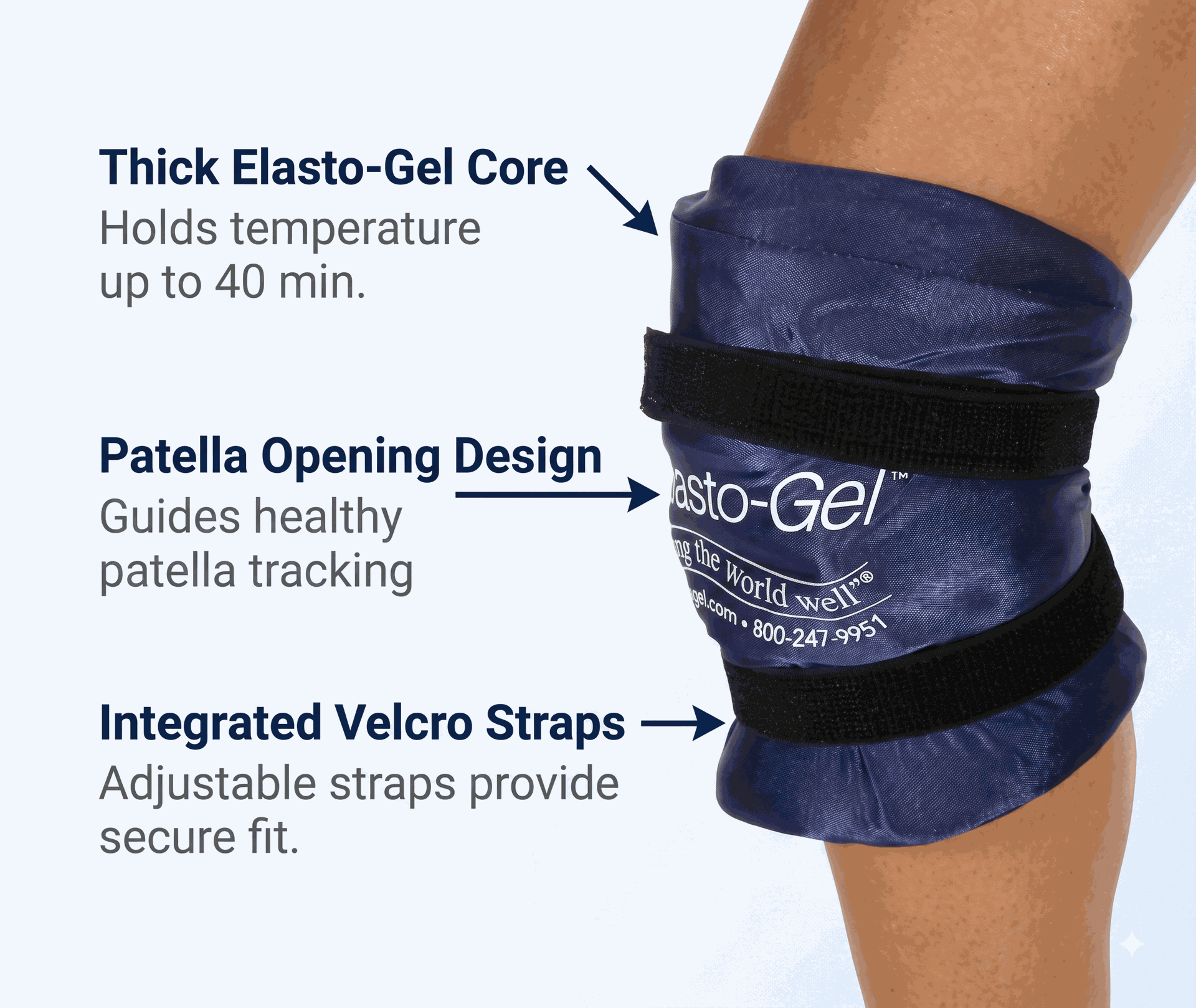 Elasto-Gel Hot/Cold Therapy Knee Wrap With Patella Hole