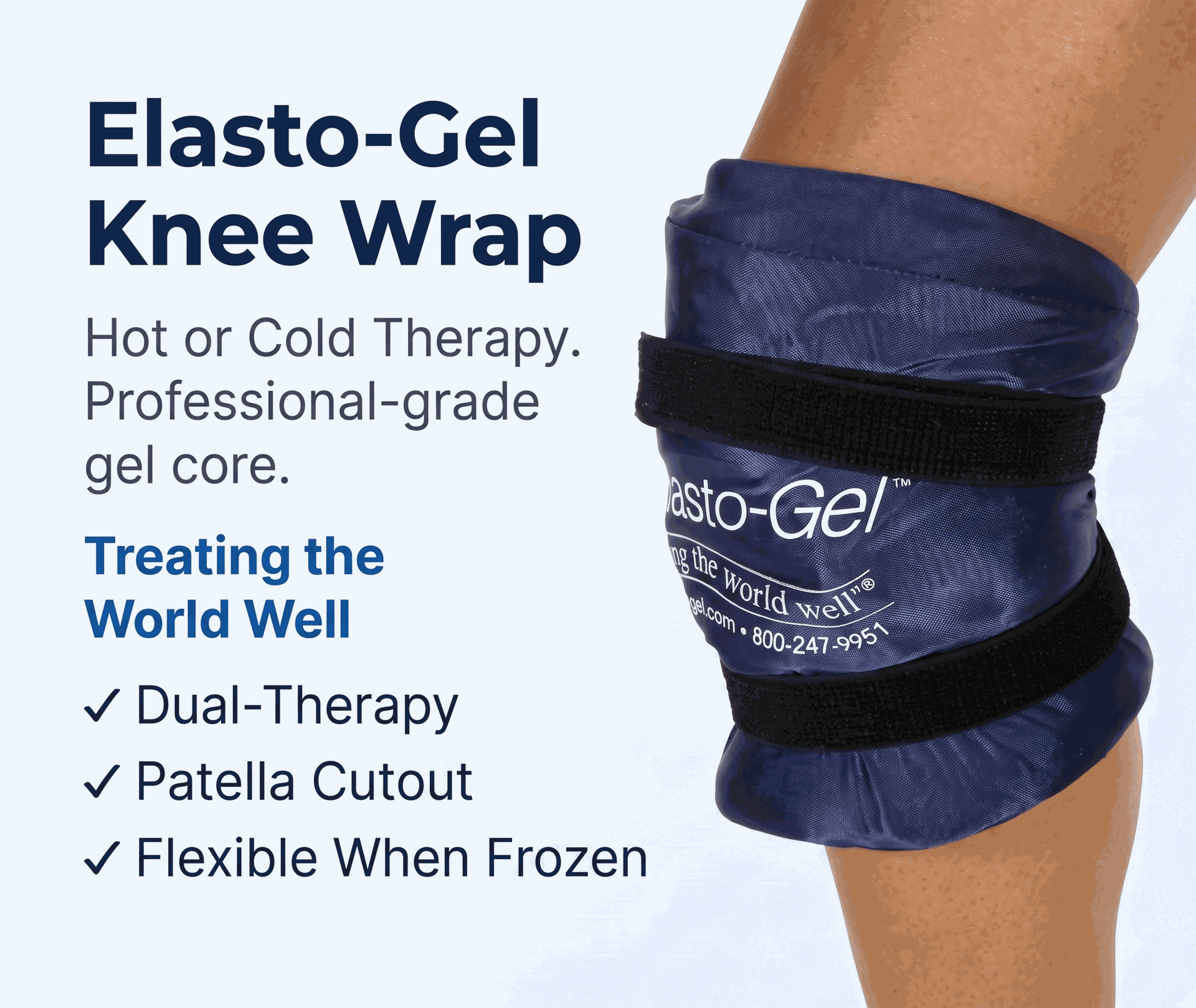Elasto-Gel Hot/Cold Therapy Knee Wrap With Patella Hole