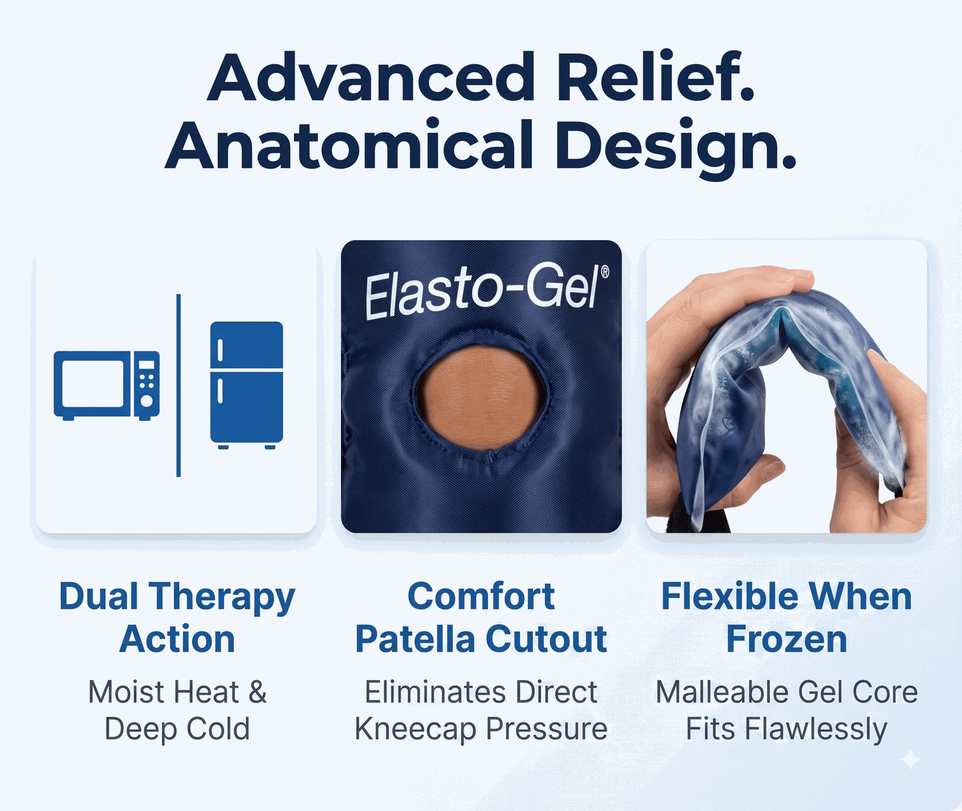 Elasto-Gel Hot/Cold Therapy Knee Wrap With Patella Hole