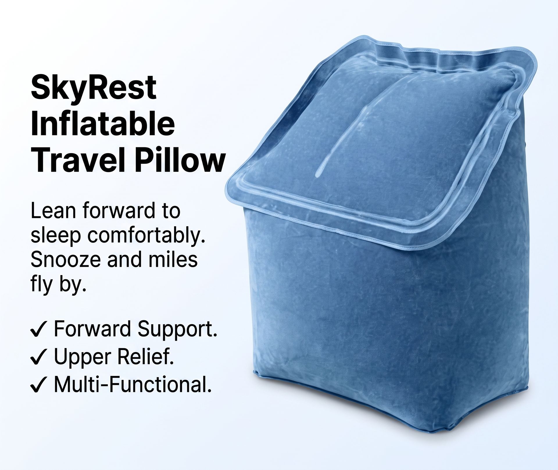 SkyRest Inflatable Travel Pillow | Portable Airplane & Travel Pillow