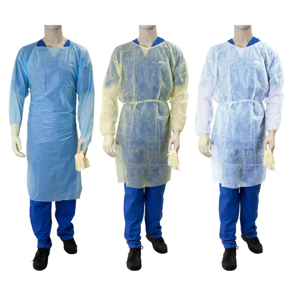  Dynarex Isolation Gown Poly-Coated Barrier Universal 5/Box